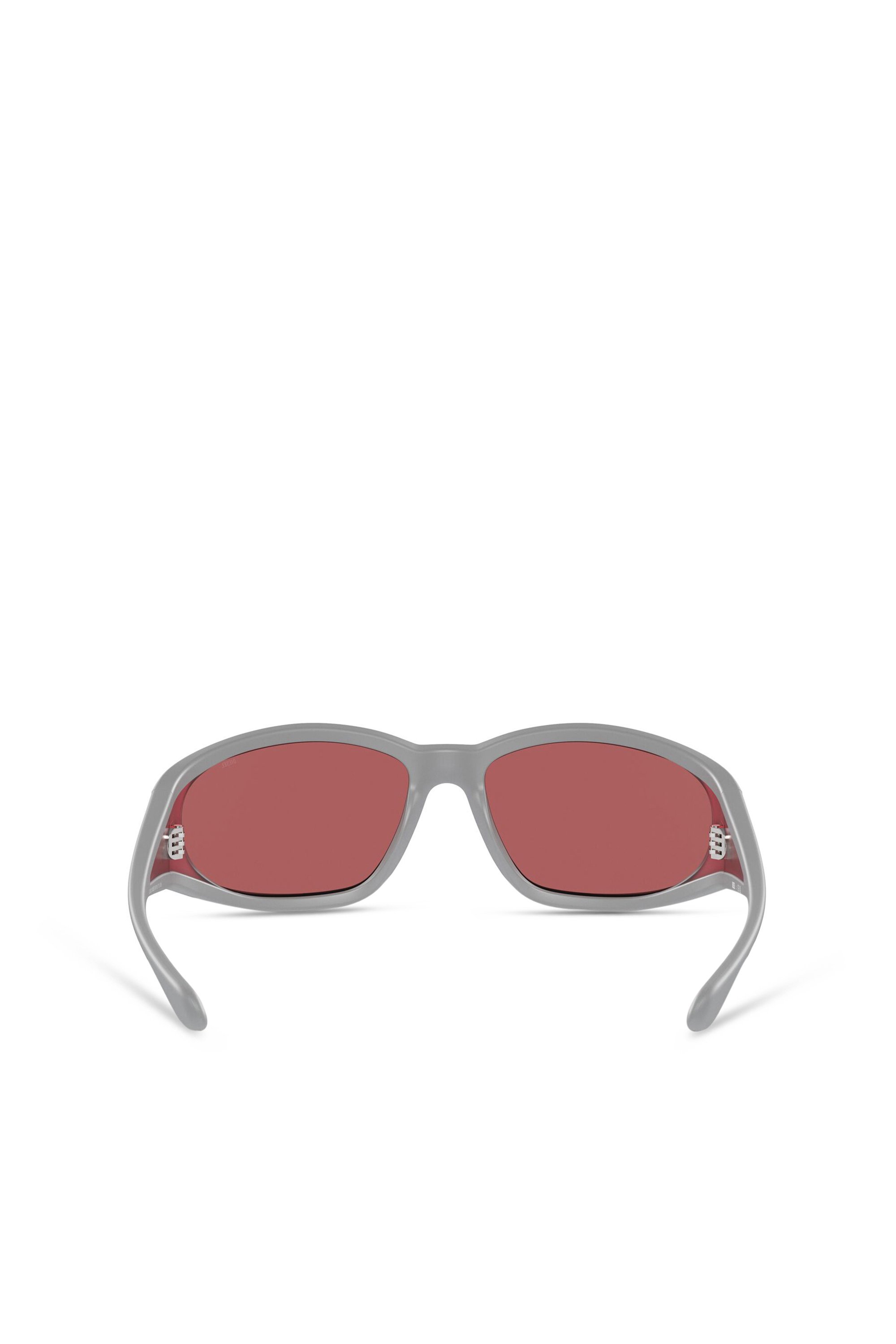 Diesel - 0DL3002, Unisex's Rectangular sunglasses in acetate in Grey/Red - 3