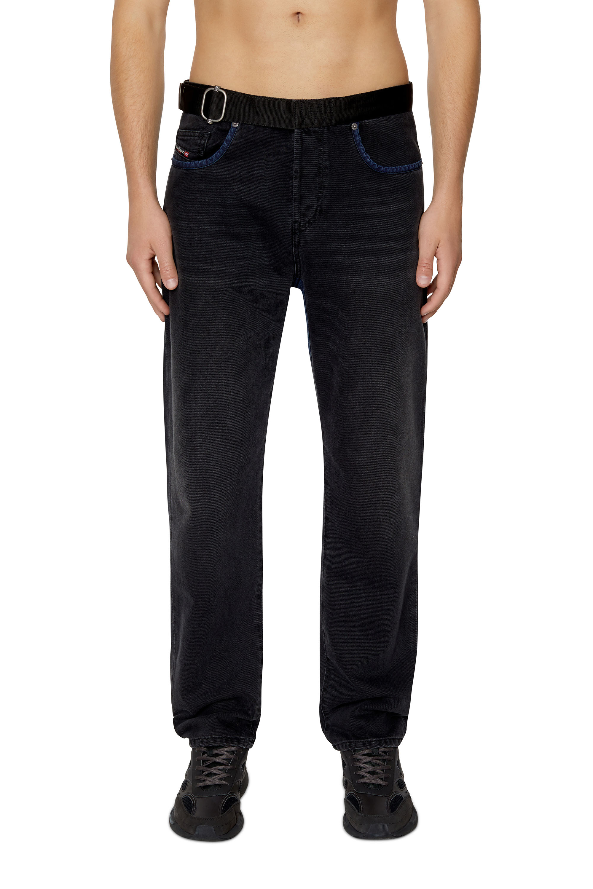 Diesel - 2020 D-Viker 0ELAF Straight Jeans, Black/Dark grey - Image 1