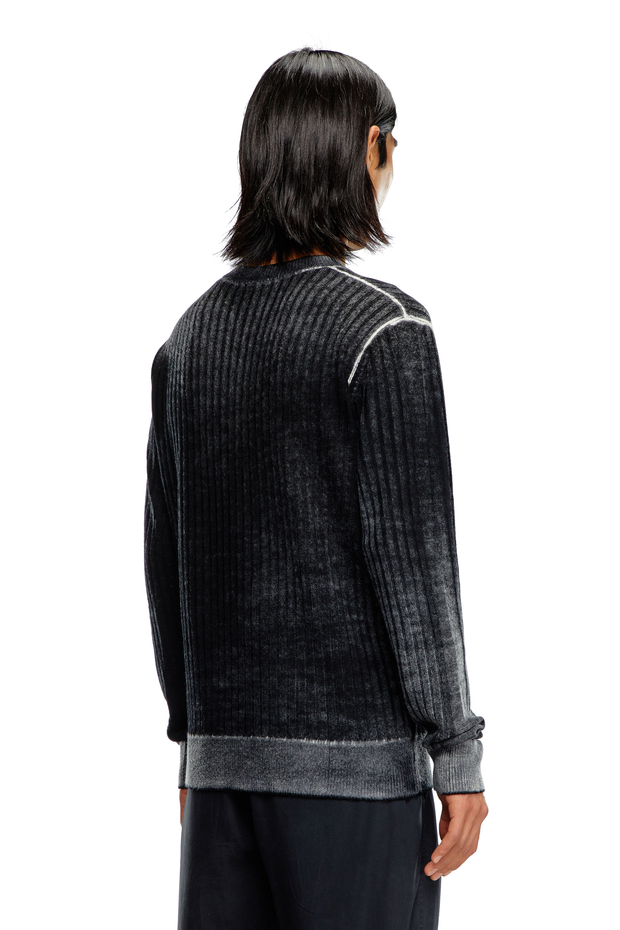 Diesel - K-ANDELERO, Man Printed wool jumper in Grey - Image 4