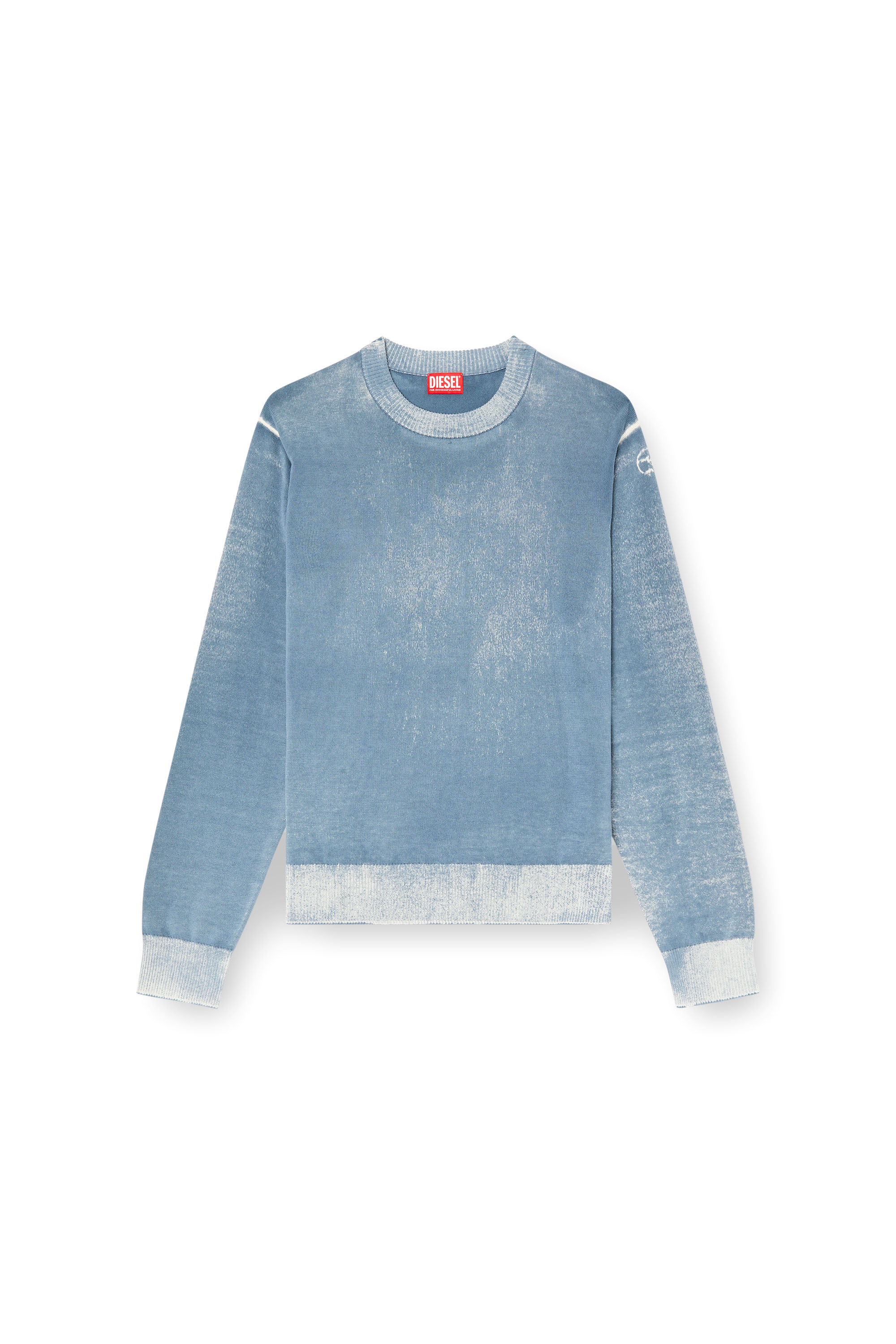 Diesel - K-LARENCE-B, Man's Reverse-print cotton jumper in Light Blue - 3