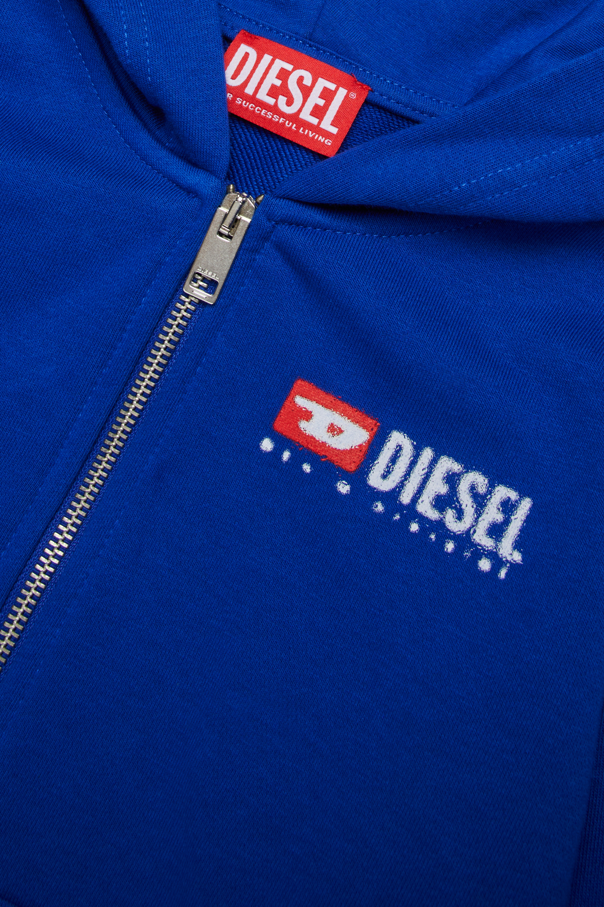 Diesel - SDROPSHOODZ OVER, Man's Cotton zip-up hoodie in Blue - 4