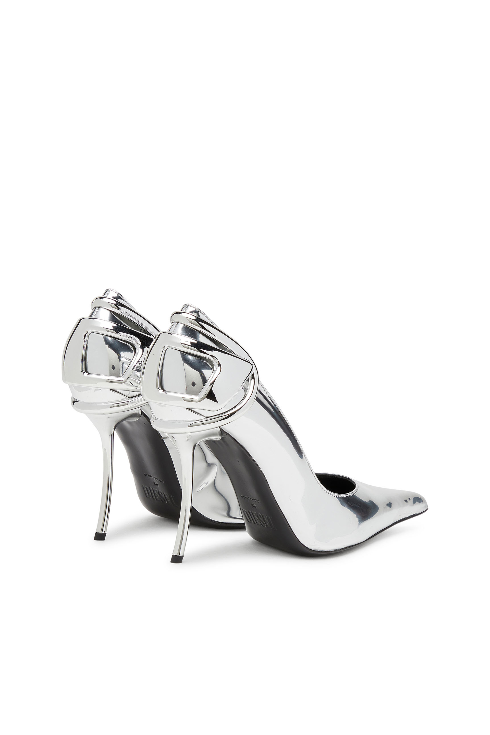 D-TEN&HALF P, Silver Diesel - D-TEN&HALF P, Woman's D-Ten&Half-Metallic pumps with curved heel in Silver - 3