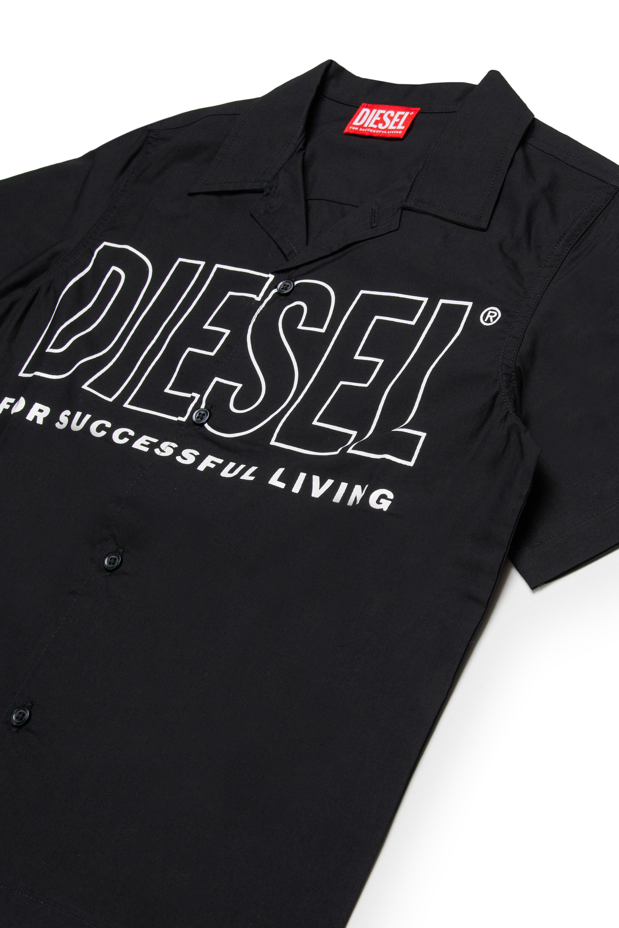 Diesel - MCDRID, Man's Cotton shirt with short sleeves in Black - 3
