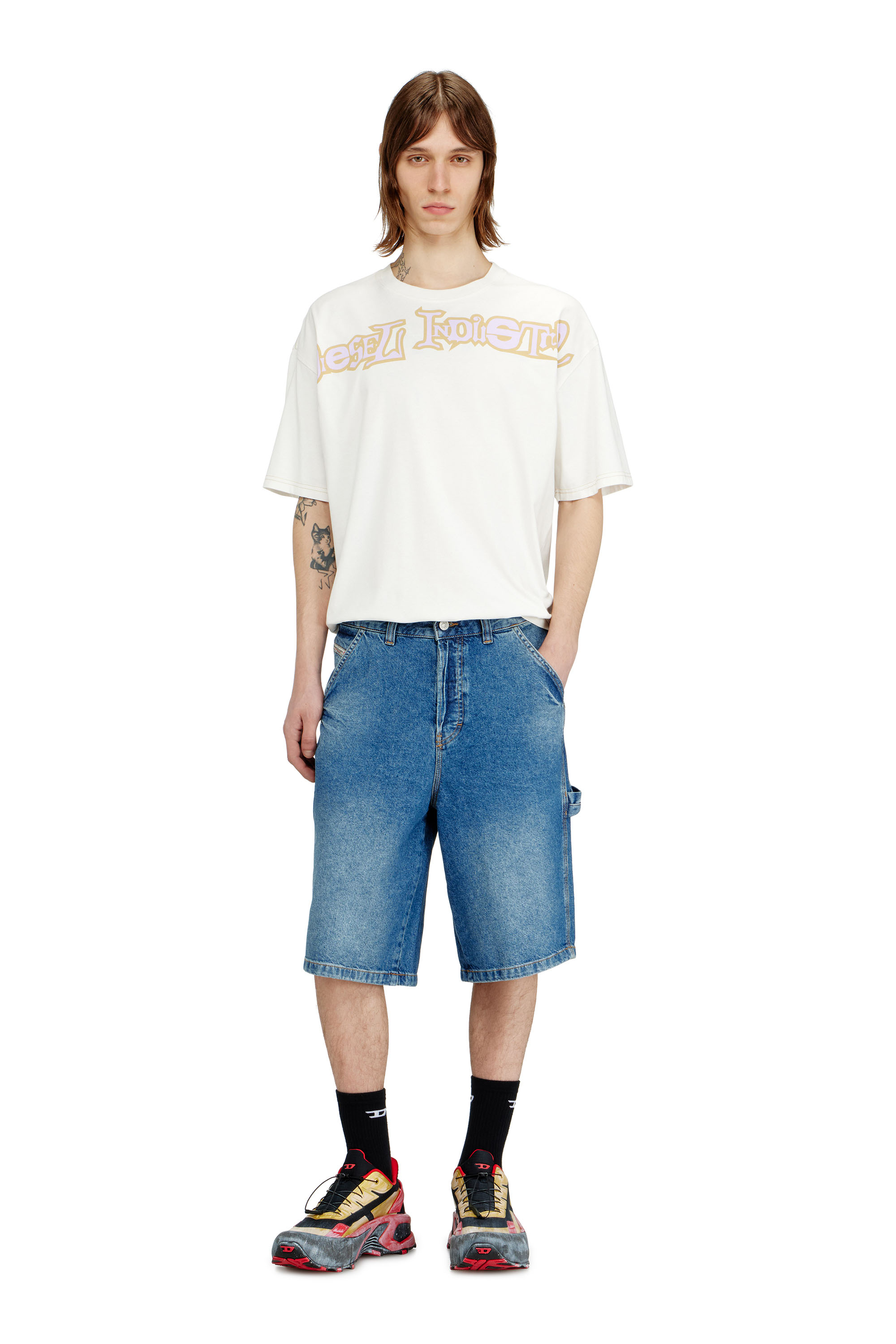 Diesel - D-LIVERY-W-SHORT, Man's Utility-style denim shorts in Medium blue - 2