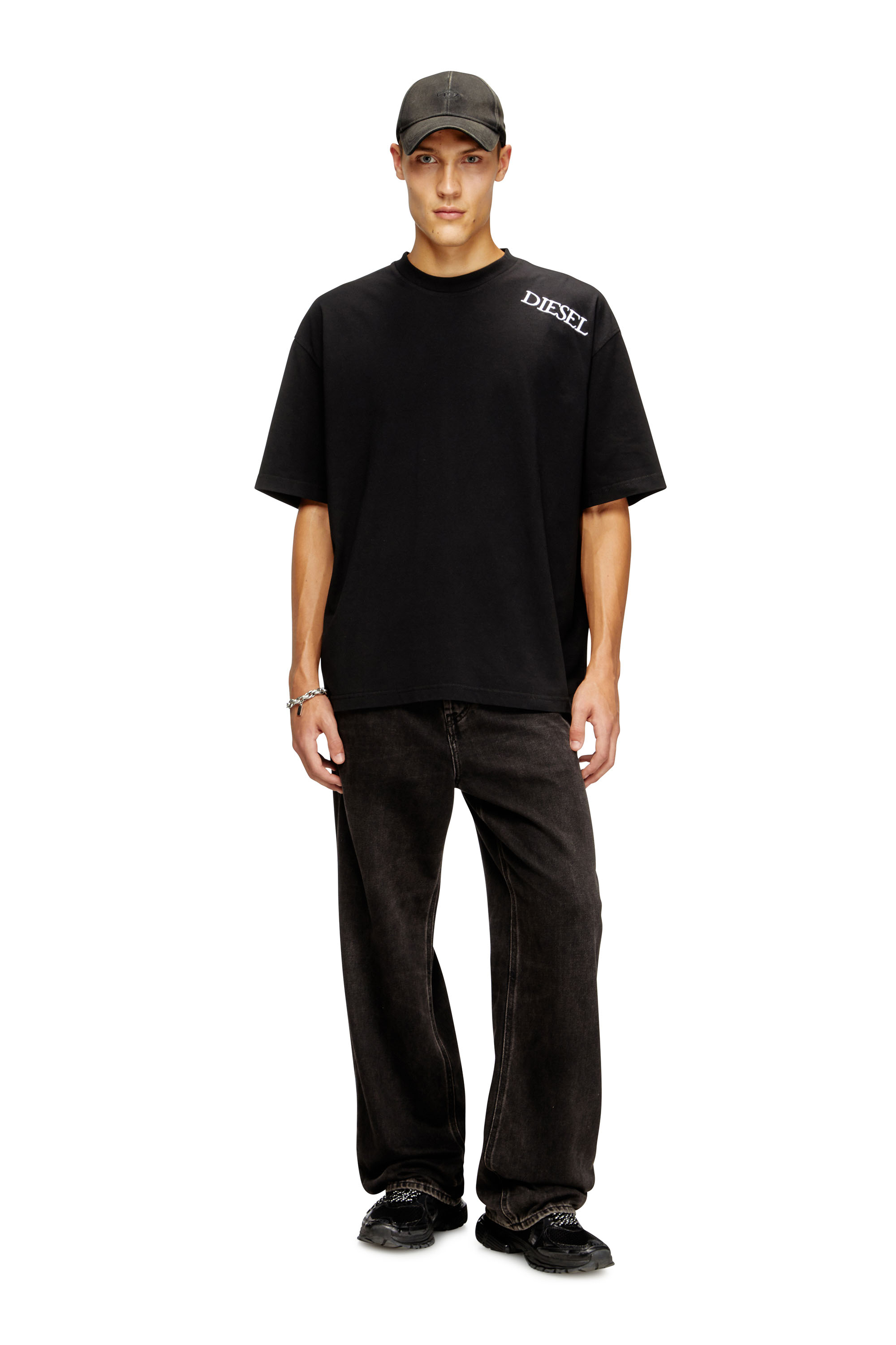 Diesel - T-BOGGY-T5, Man's Loose fit t-shirt with graphic print and logo in Black - 2