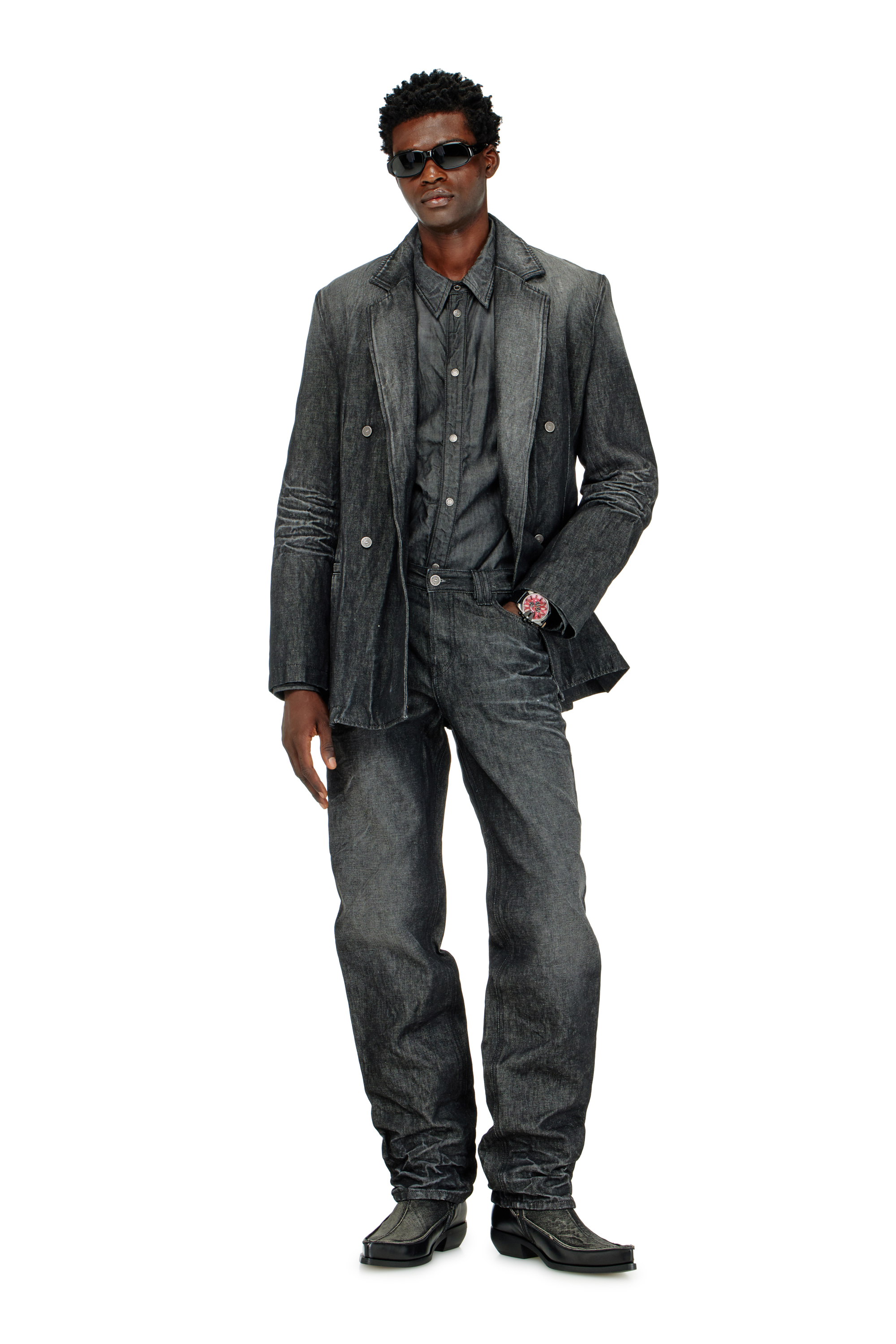 Diesel - Man's Regular Jeans 1991 D-Voeed 09R39, Black/Dark grey - 1