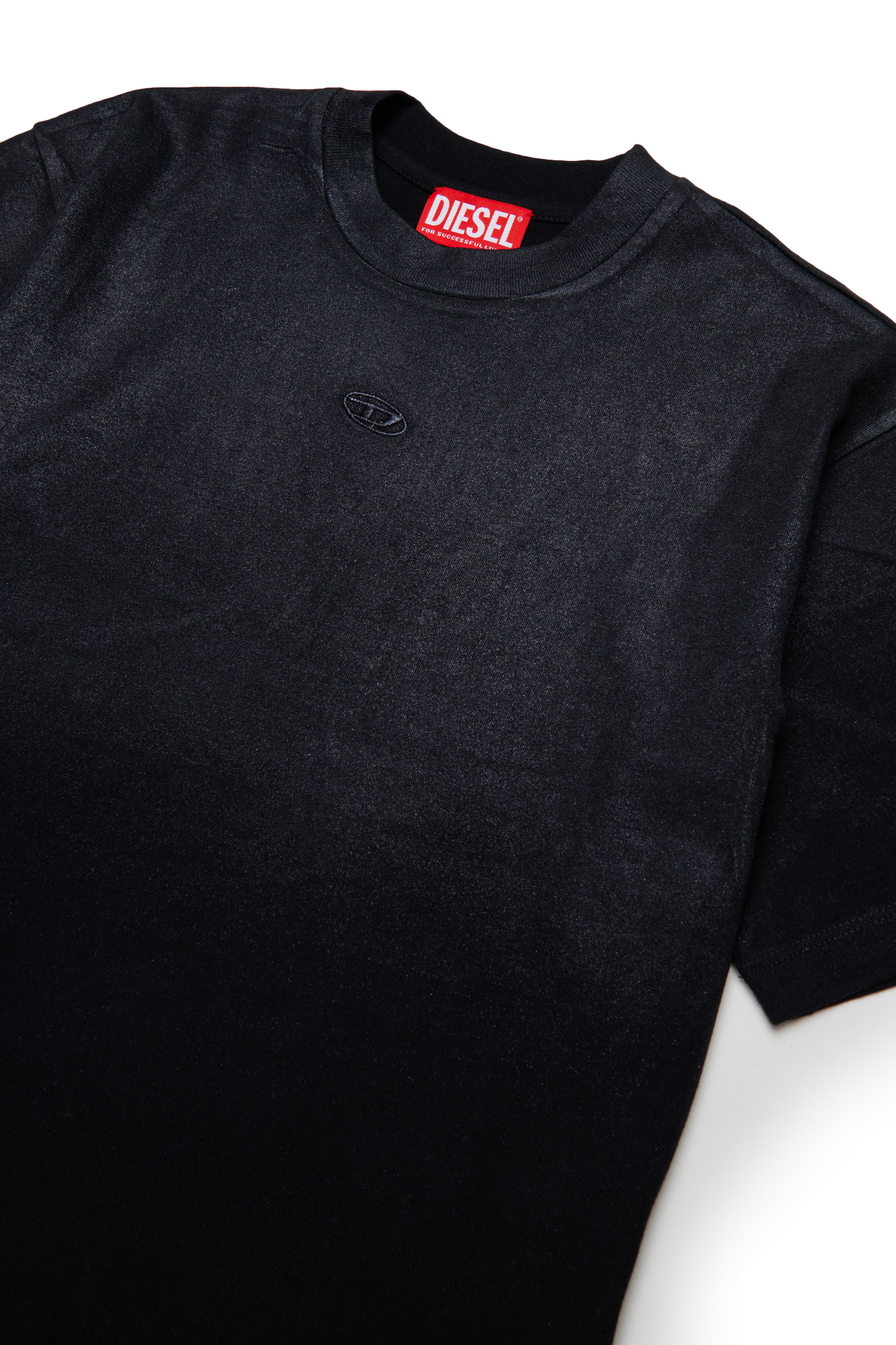 Diesel - TANORMYS2, Woman's Cotton T-shirt with tonal Oval D embroidery in Black - 3