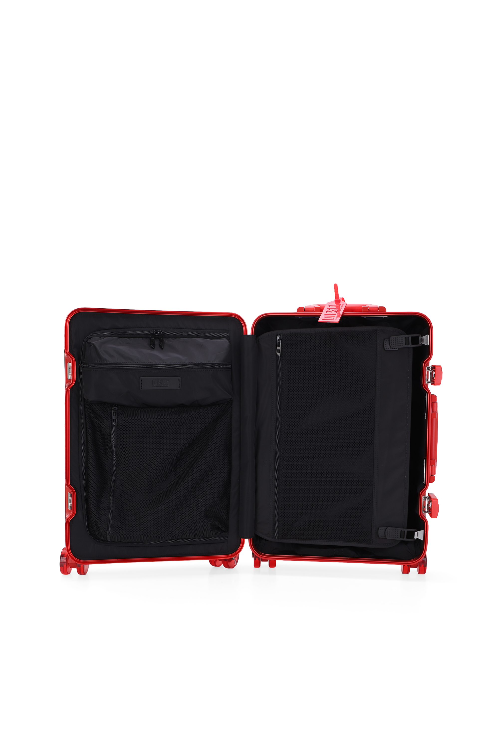 Diesel - DIESEL ALUMINUM TROLLEY- DSL002, Unisex's Aluminum suitcase size S in Red - 4