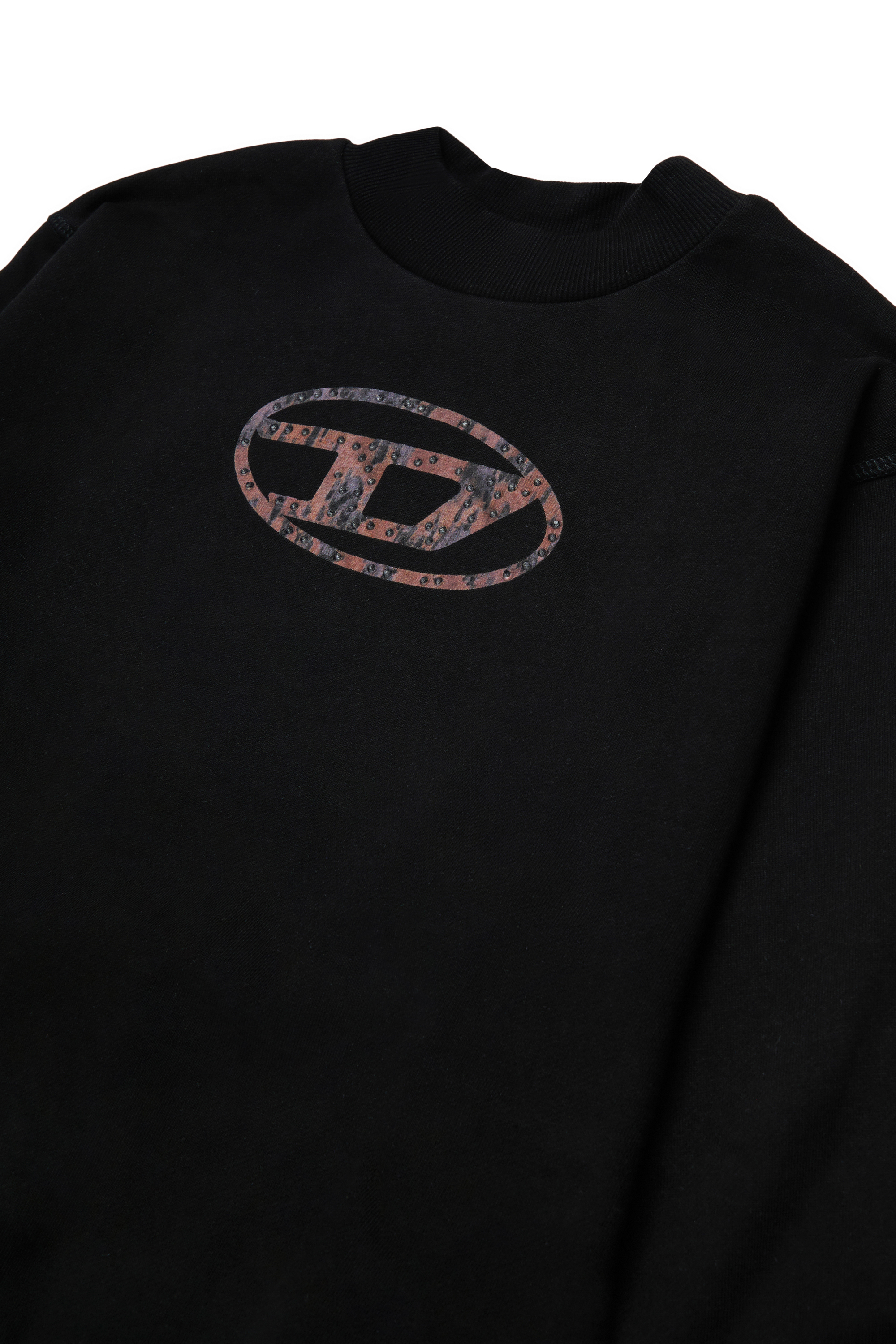 Diesel - SDOLSY, Woman's Cotton sweatshirt with front logo in Black - 3