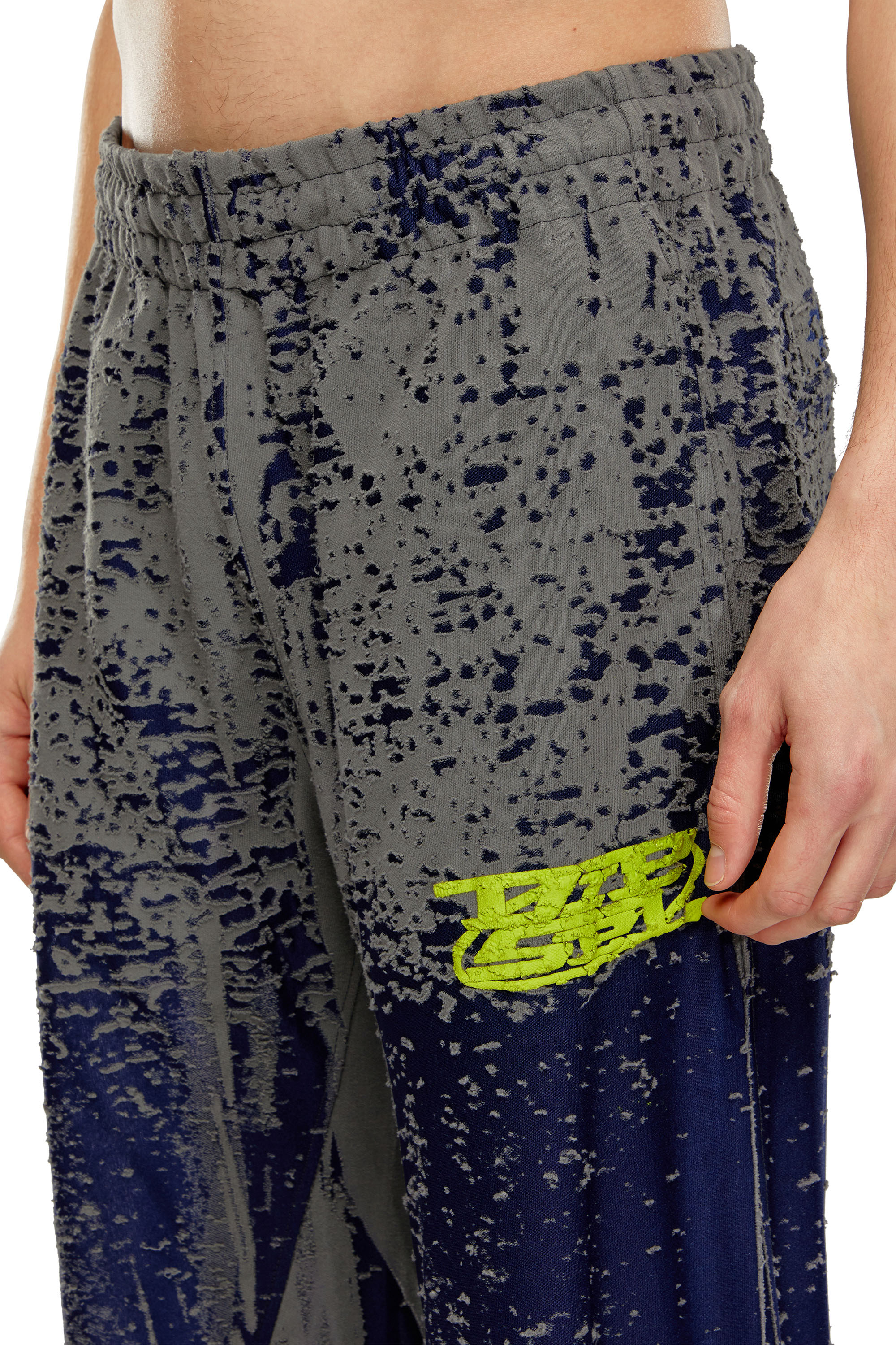 Diesel - P-SOLEO-POCK, Man Burnout sweatpants with puff-print logo in Blue - Image 4