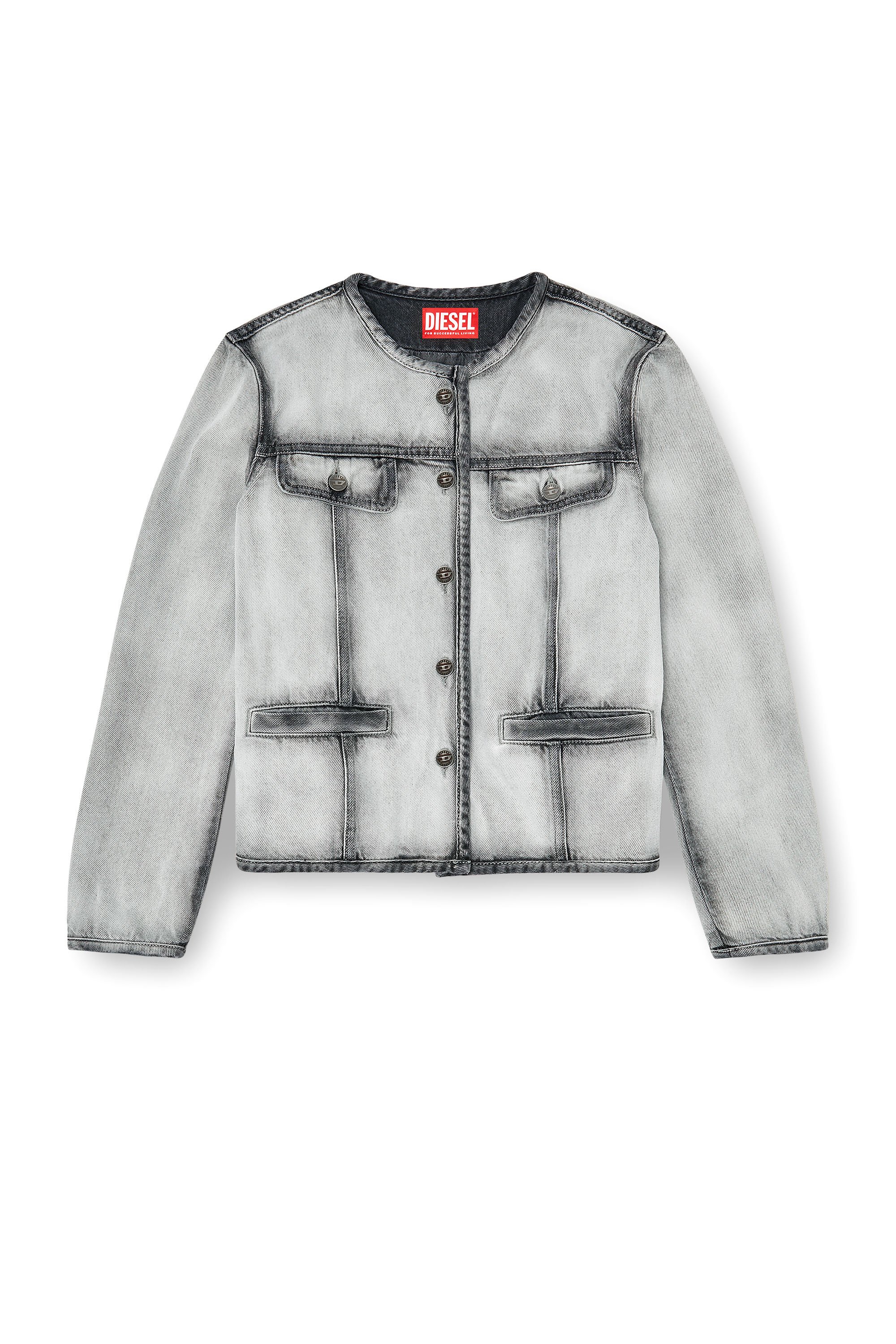 Diesel - DE-GRAFY-FSI, Woman's Jacket in soft skeleton denim in Grey - 3
