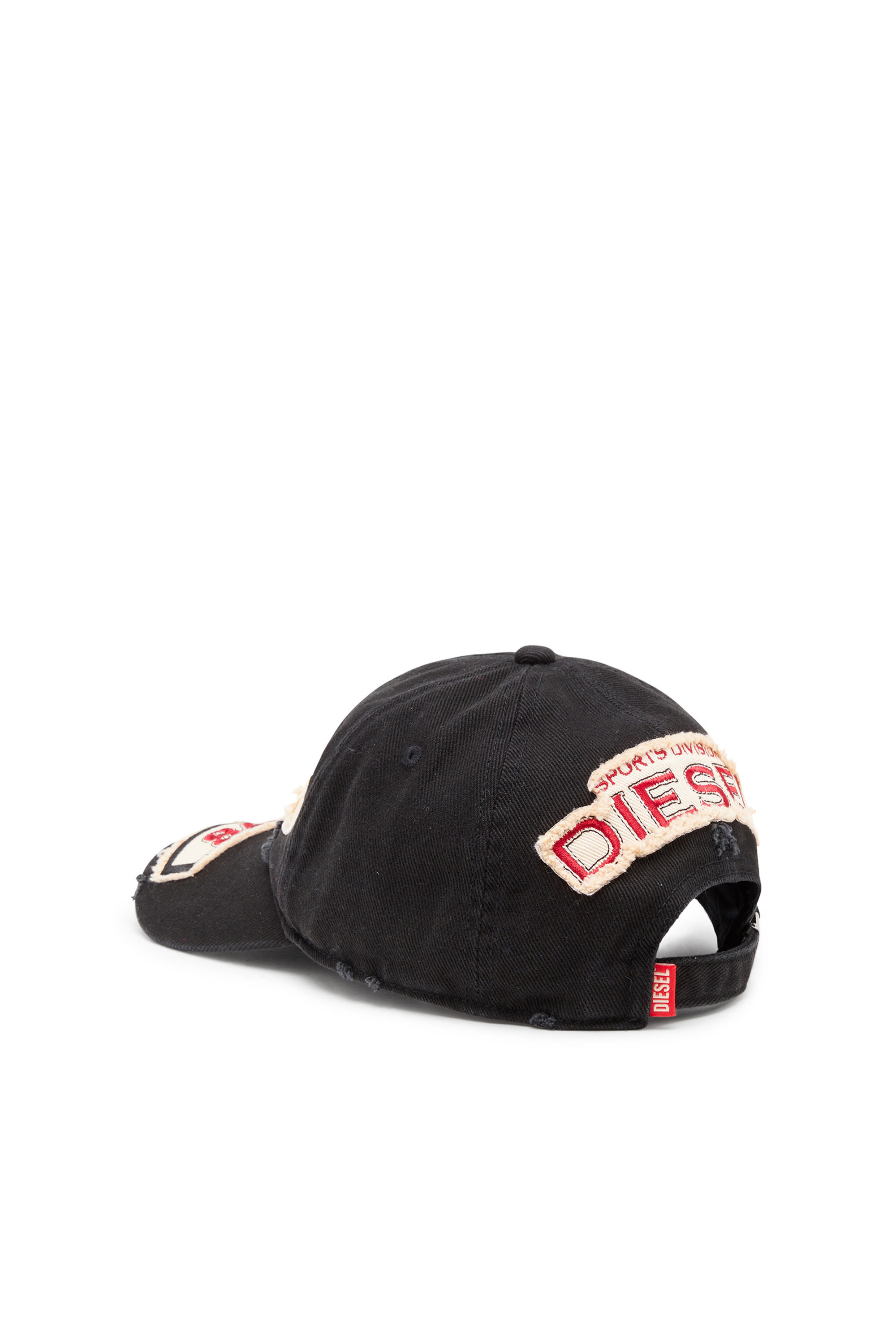 Diesel - C-BRAFF, Man's Baseball cap with embroidered patches in Black - 2