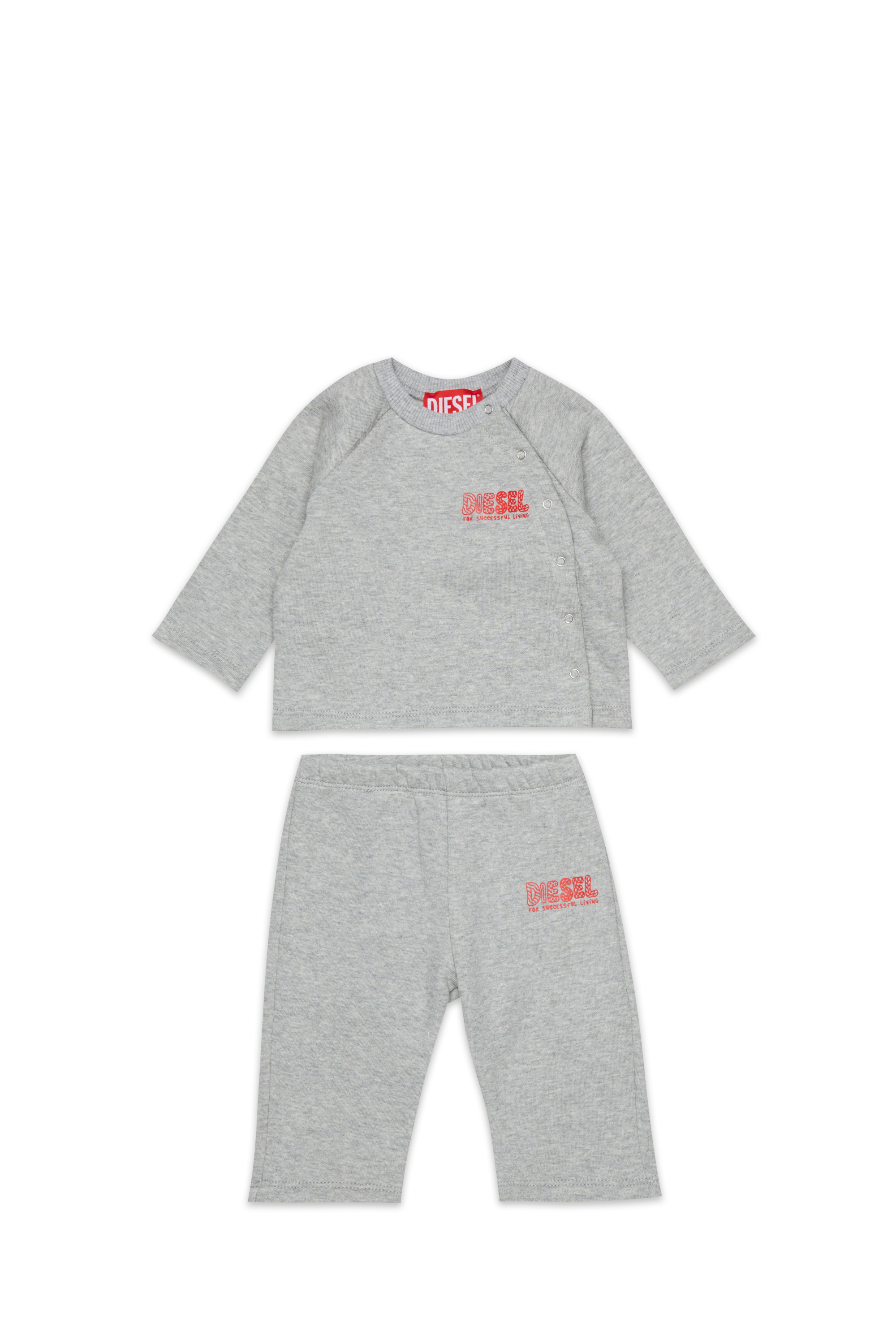 Diesel - SLUPY-SET-NB, Unisex's Newborn clothing set with logo print in Grey - 1