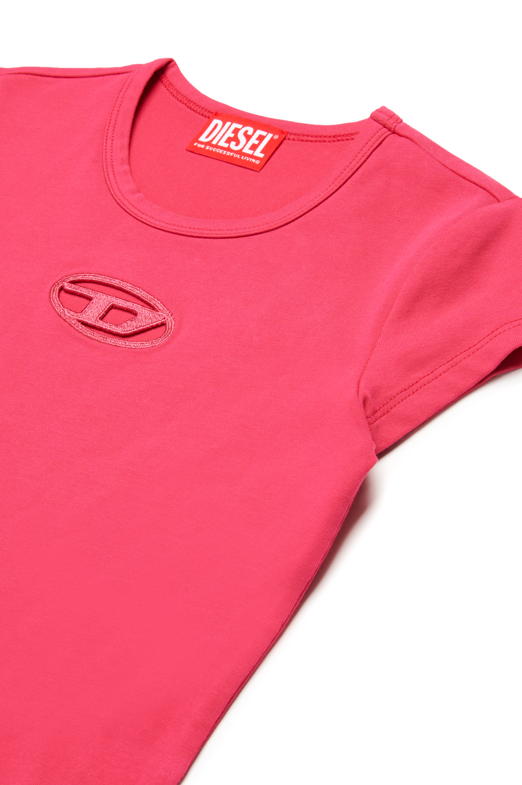 Diesel - TANGIE, Woman's T-shirt with cut-out Oval D logo in Pink - 3