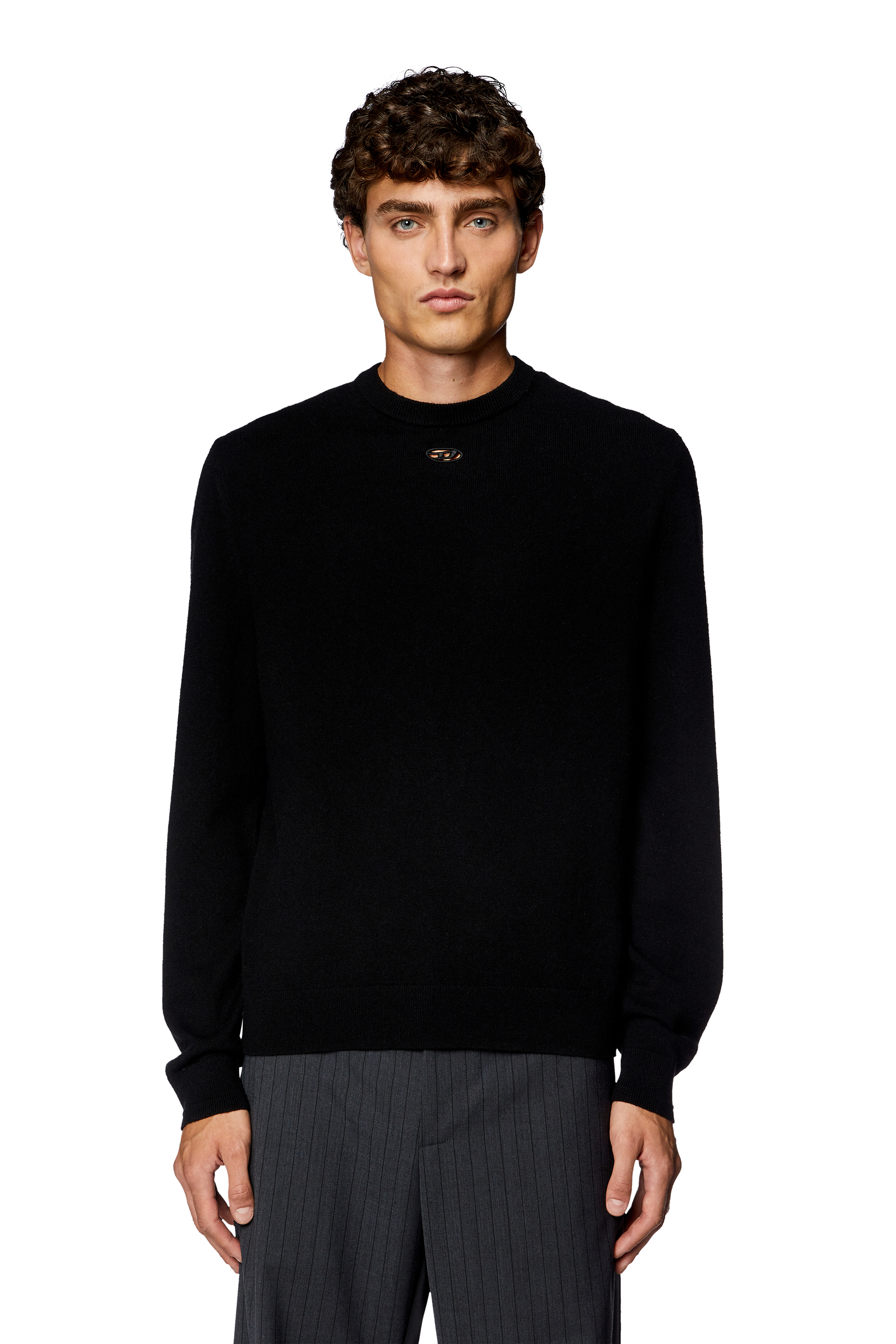 Diesel - K-VIERI, Man Wool and cashmere jumper in Black - Image 6