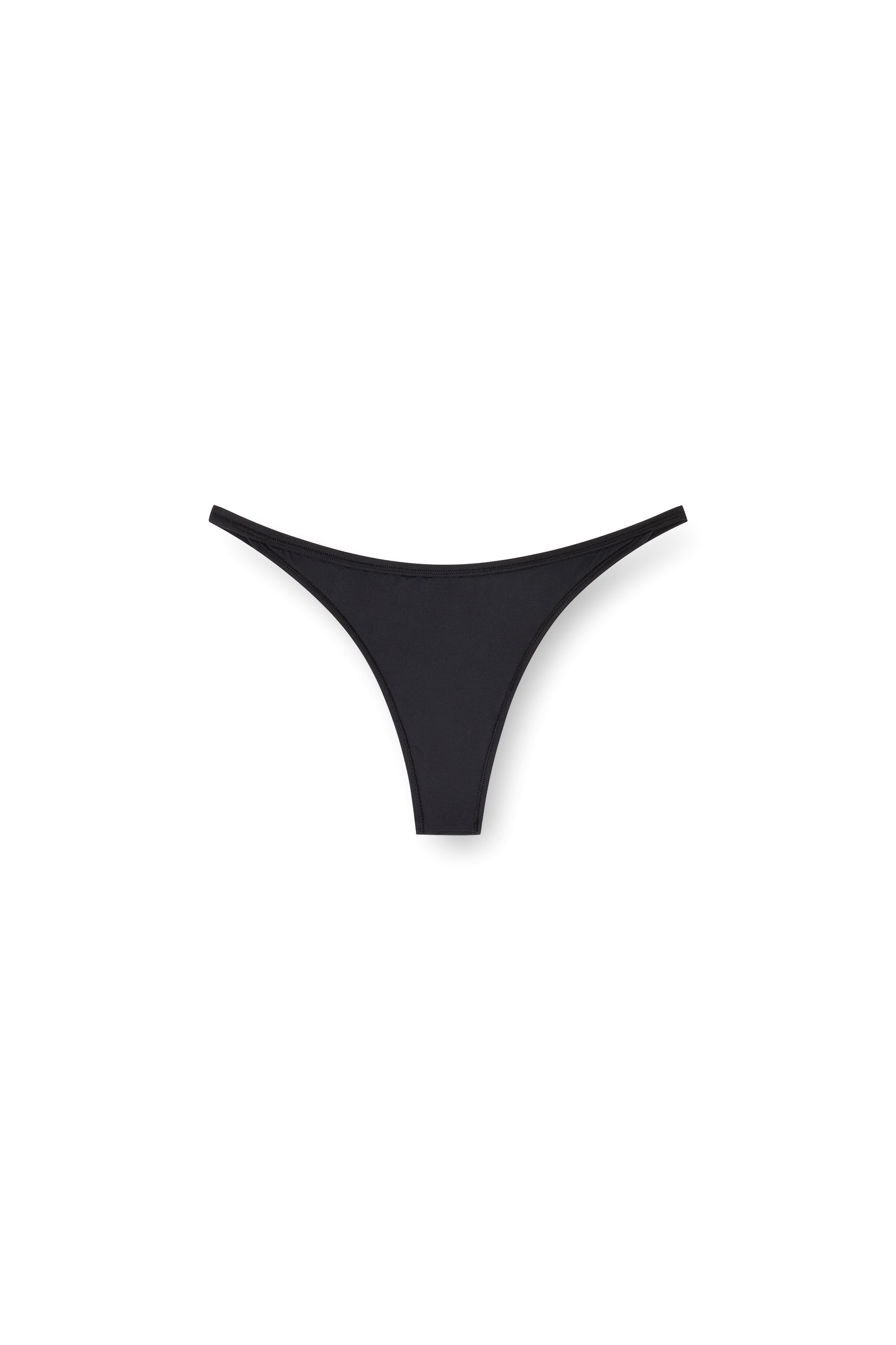 Diesel - ADRIENNE-UTLT, Woman's Nylon thong with metal Oval D detail in Black - 2