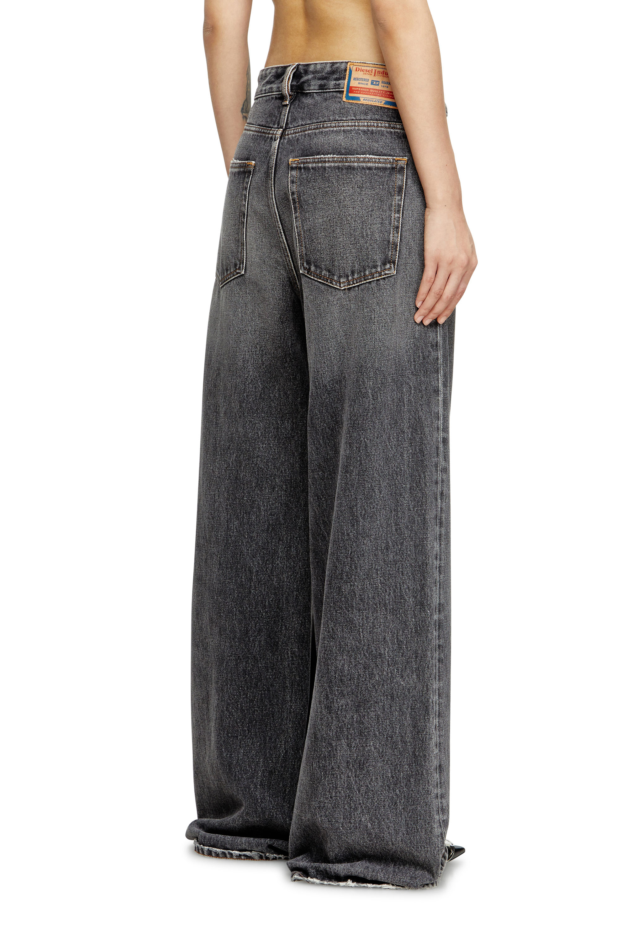 Diesel - Woman's Relaxed Jeans 1996 D-Sire 007F6, Black/Dark grey - 4