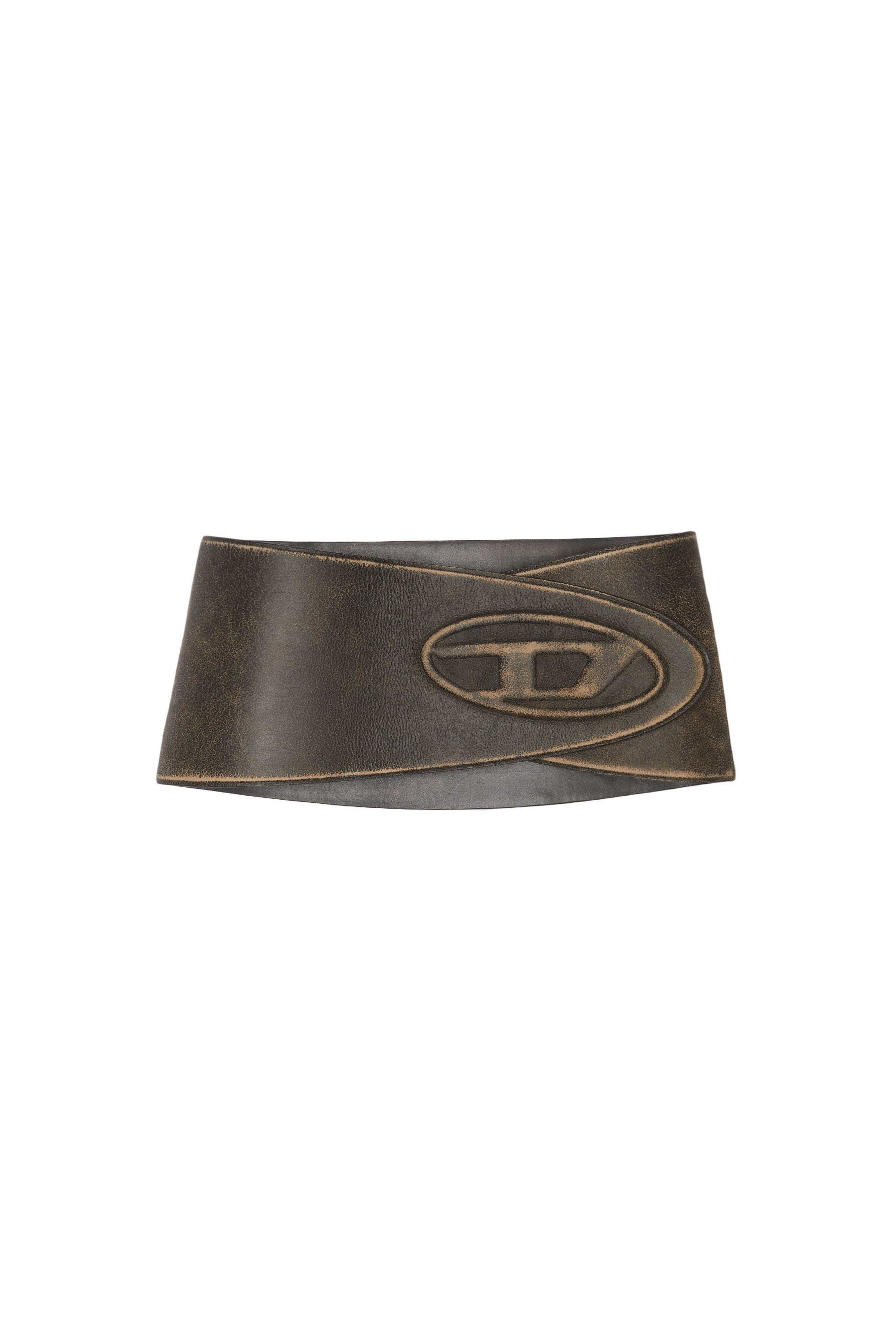 Diesel - B-BERNY, Woman's Belt/skirt in distressed leather in Brown - 5
