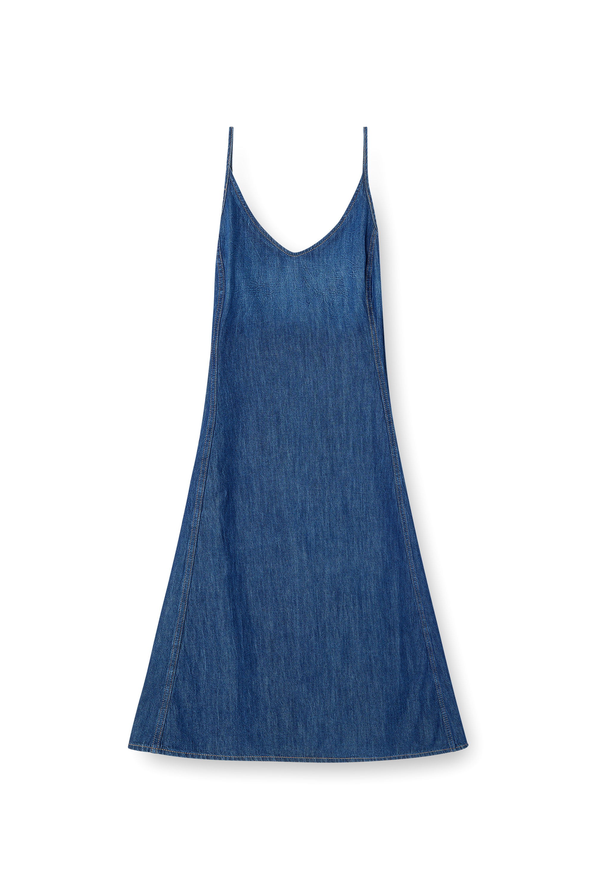 Diesel - DE-BELD-D, Woman's Midi dress in clean-wash denim in Medium blue - 1