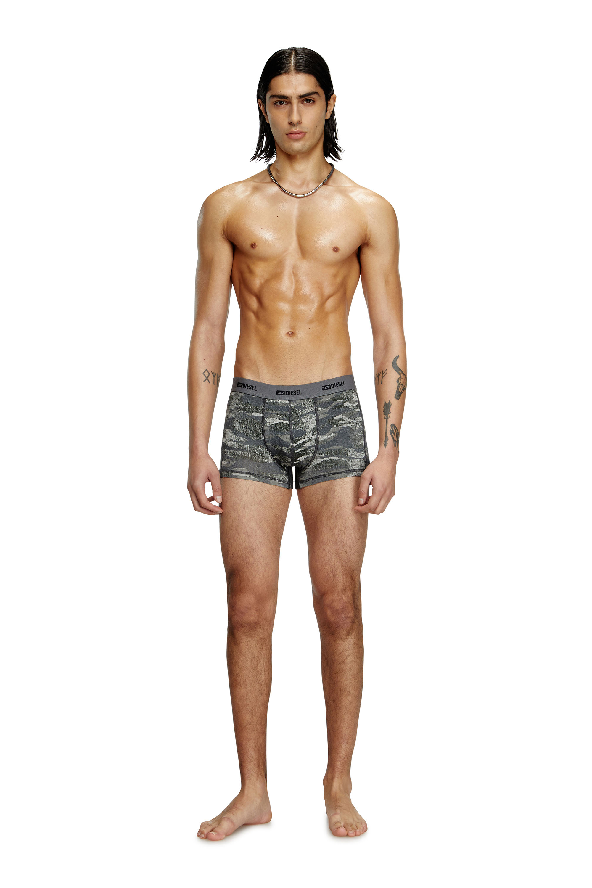 Diesel - DAMIEN-UTLT-3PACK, Man's 3-pack of boxer briefs plain and camo in Black/Grey - 3