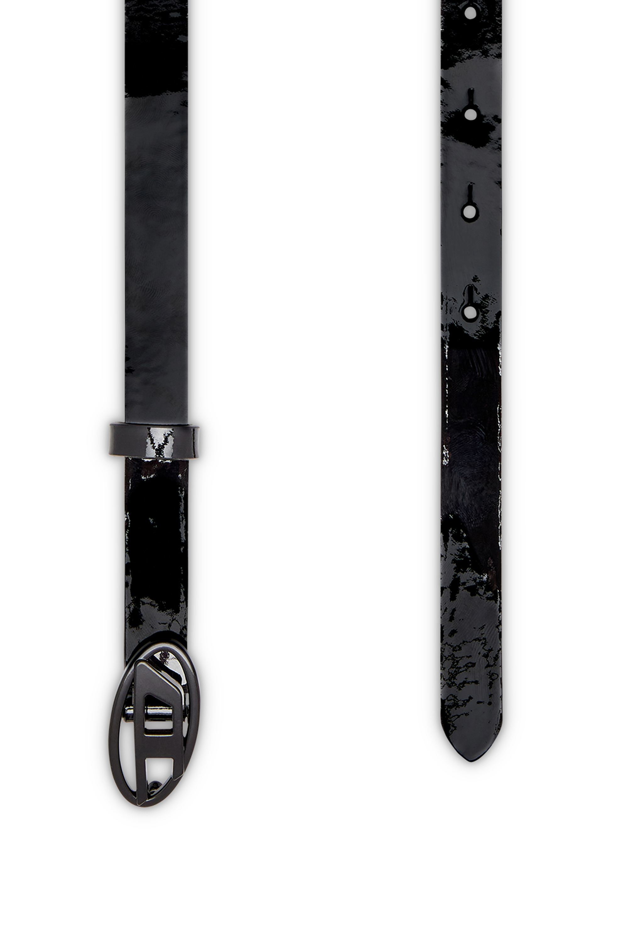 B-PLAY 15, Black Diesel - B-PLAY 15, Woman's 1.5cm slim belt in glossy leather in Black - 2
