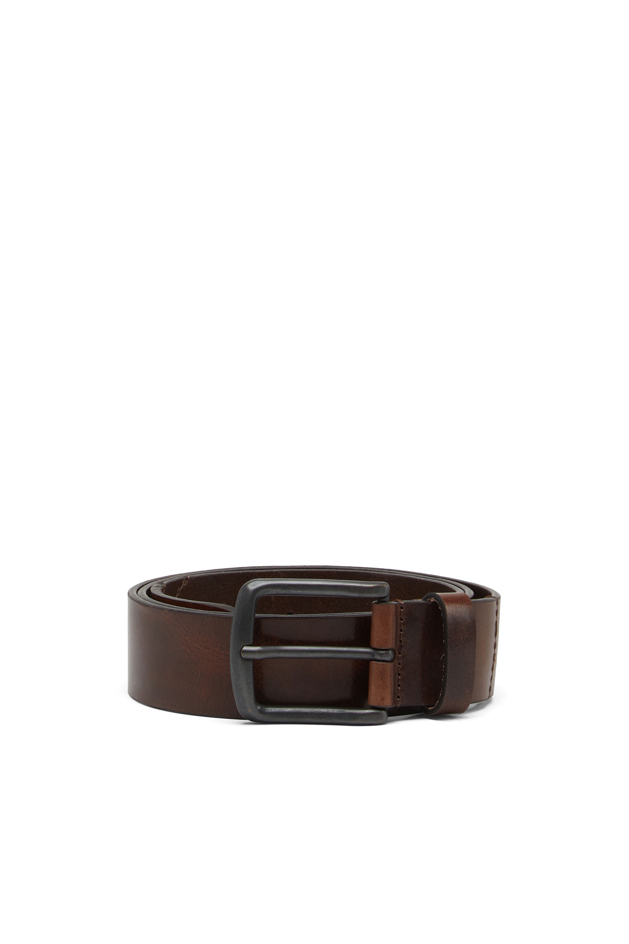 B-LINE, Brown Leather Diesel - B-LINE, Man's 3.9cm treated leather belt with diesel logo in Brown Leather - 1