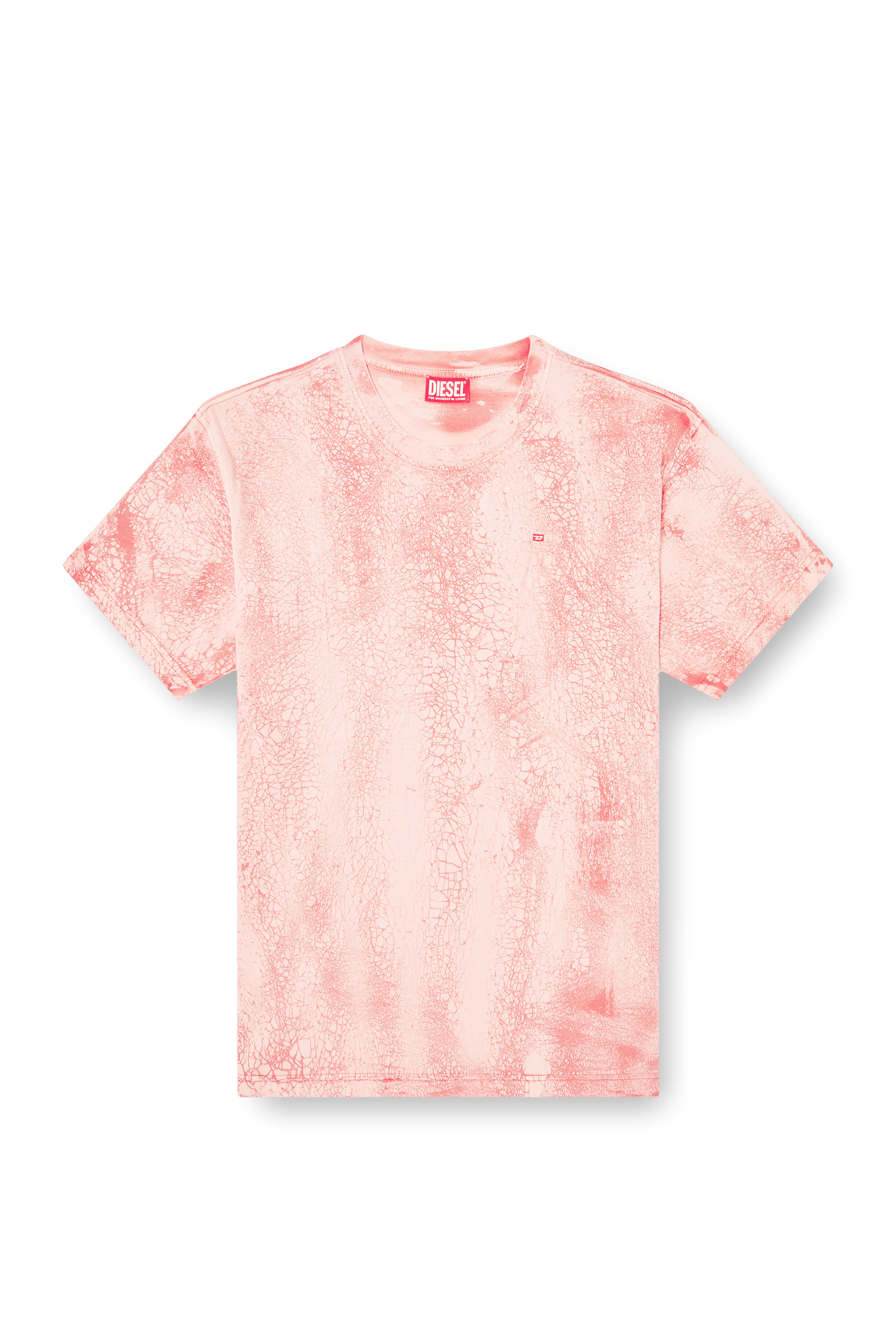 Diesel - T-NORM-T8, Man's T-shirt in waxed jersey in Pink - 3