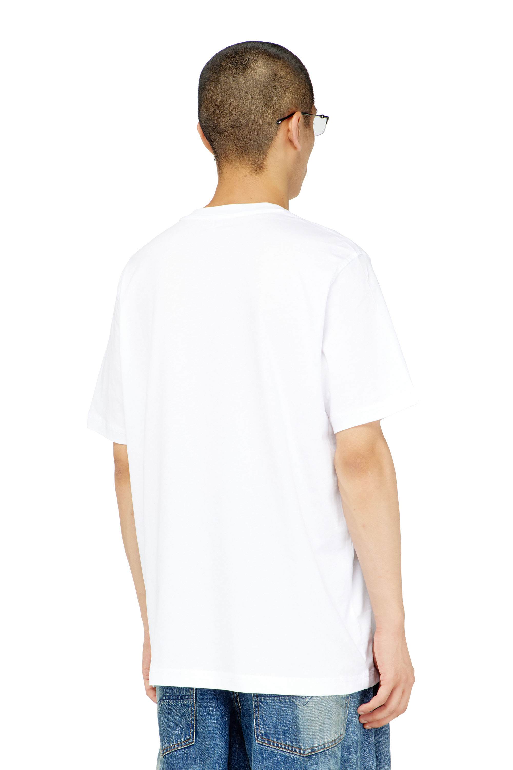 Diesel - T-ADJUST-Q7, Man's T-shirt with blurry Diesel logo in White - 4