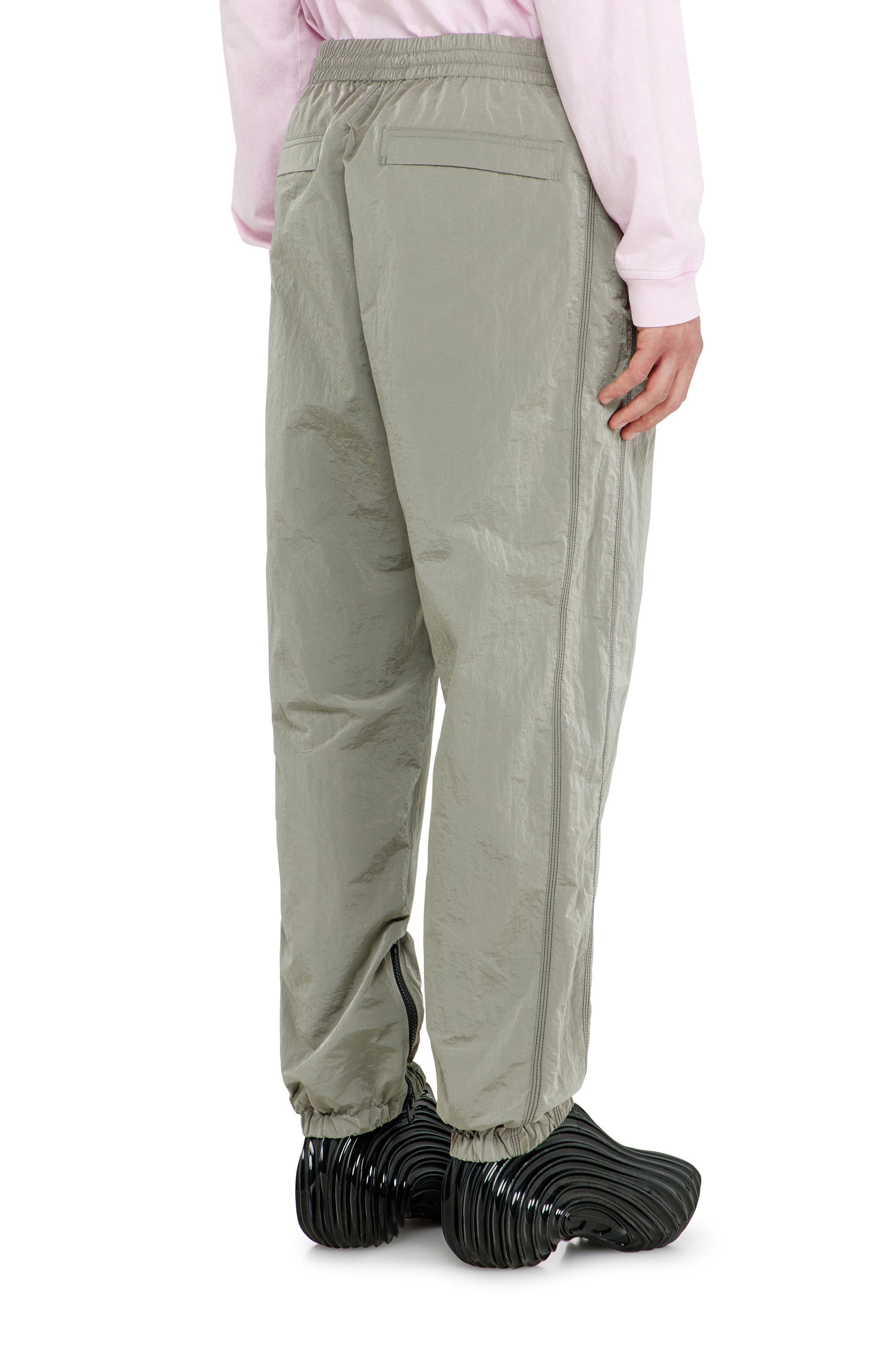 Diesel - P-ANOK, Man's Nylon pants with crinkle effect in Light Grey - 3