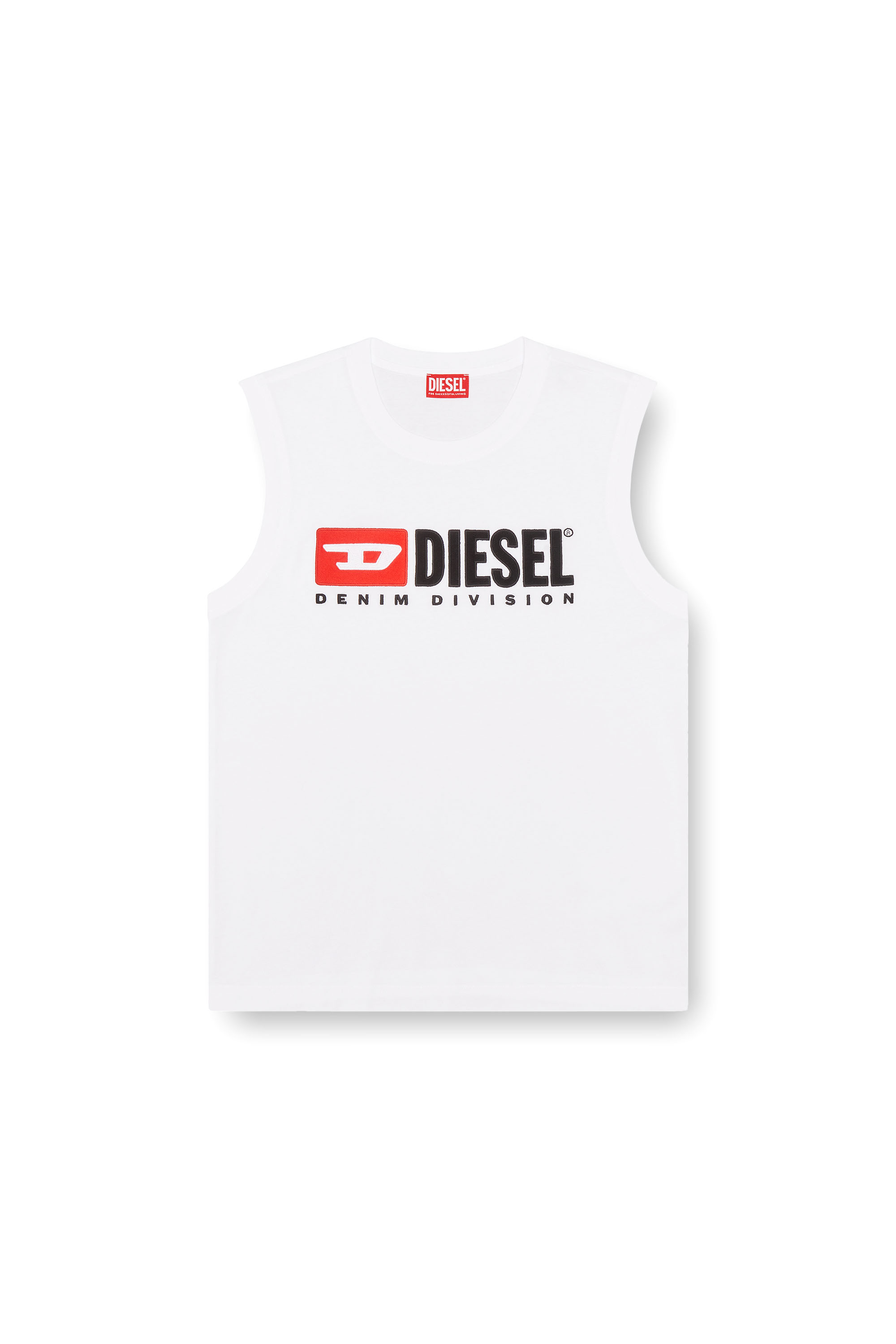 T-ISCO-DIV, White Diesel - T-ISCO-DIV, Man's Tank top with chest logo print in White - 2
