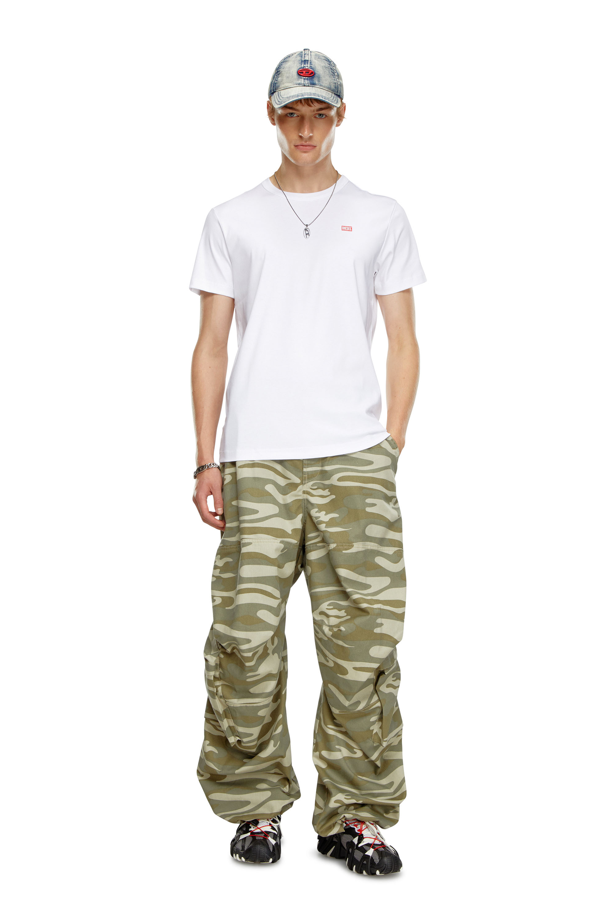 Diesel - T-MIEGOR-K77, Man's T-shirt in mercerised cotton in White - 2