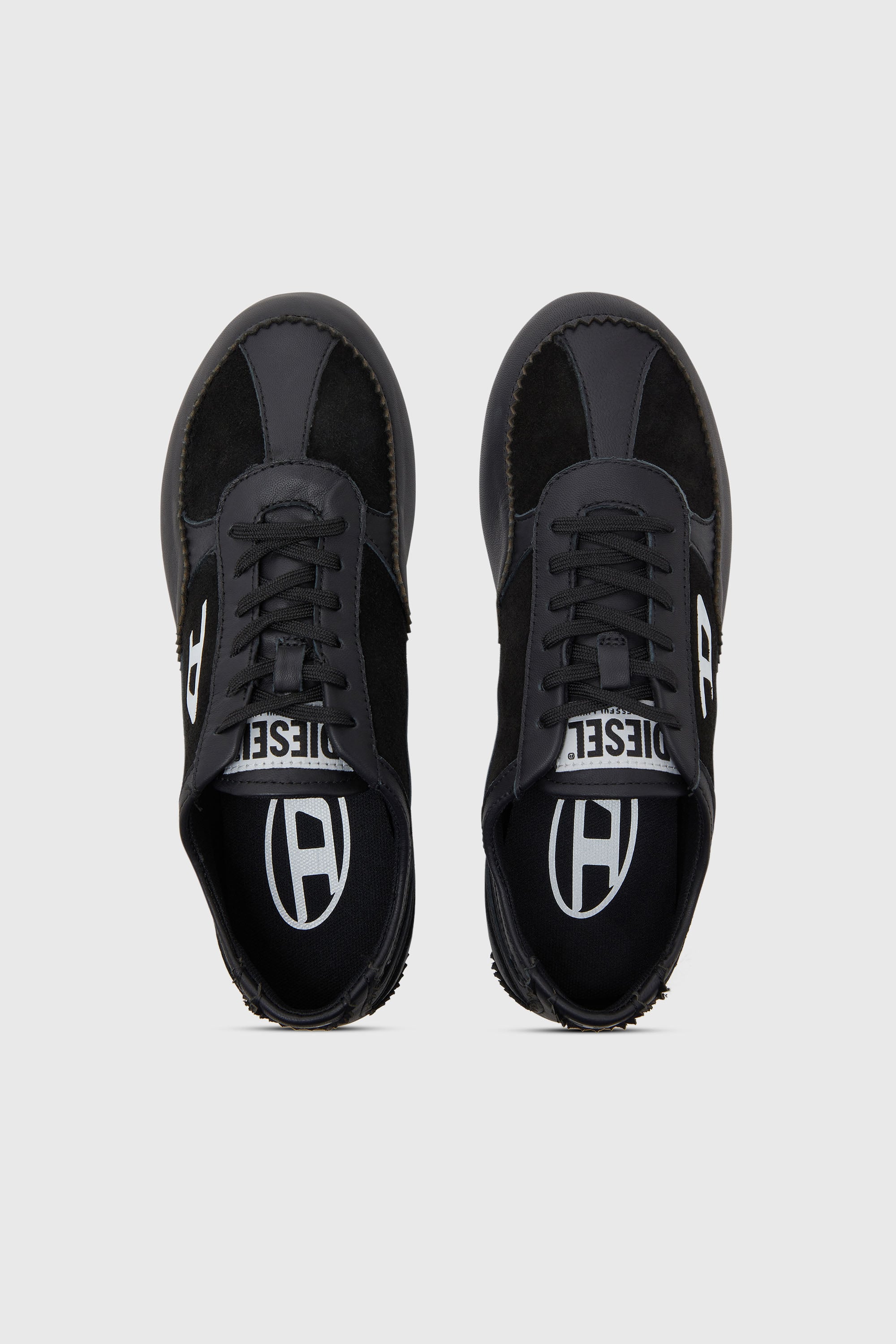 Diesel - D-MILE LOW W, Woman's D-Mile-Flat sneakers in leather and suede in Black - 4
