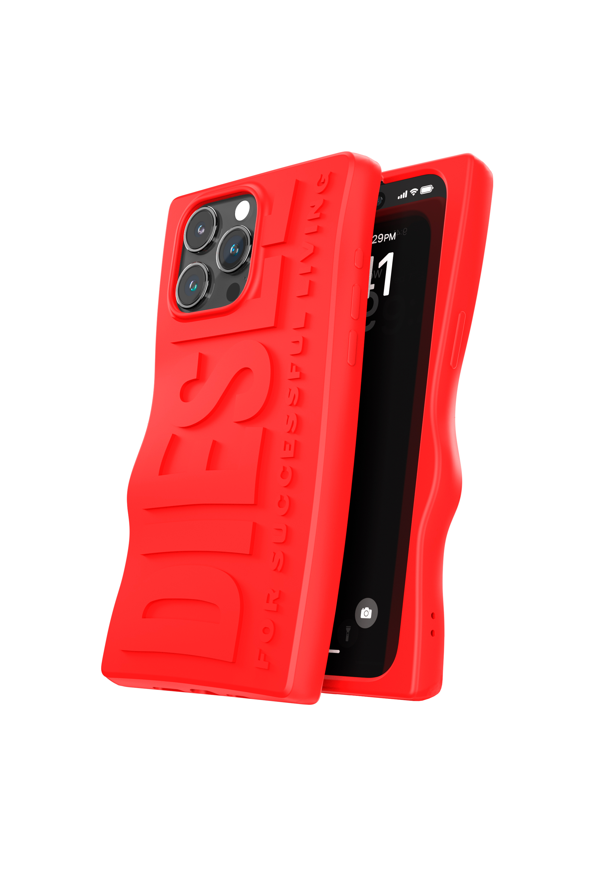 Diesel - 54119 MOULDED CASE, Unisex's D By case iP15 Pro Max in Red - 3