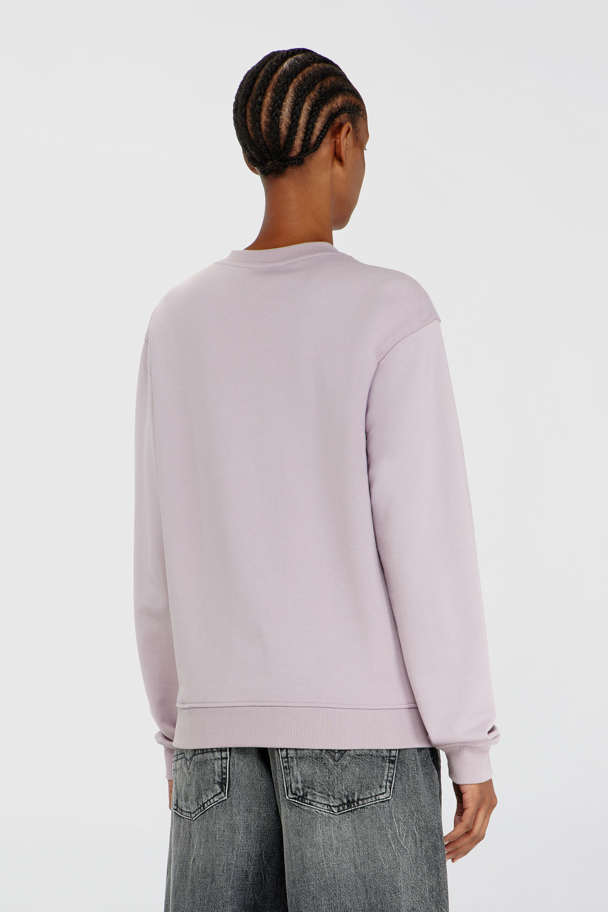 Diesel - F-NORMY-OD, Woman's Cotton sweatshirt with Oval D embroidery in Lilac - 4