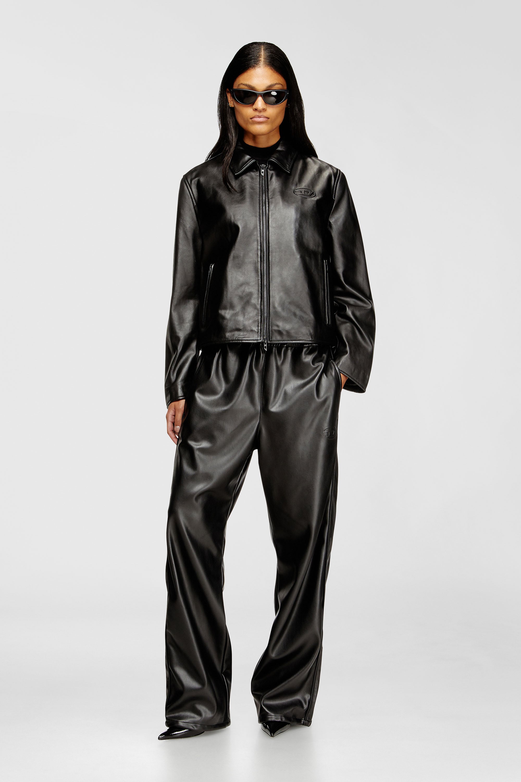 Diesel - L-AMAR-FEM-S2, Woman's Coach jacket in leather in Black - 2