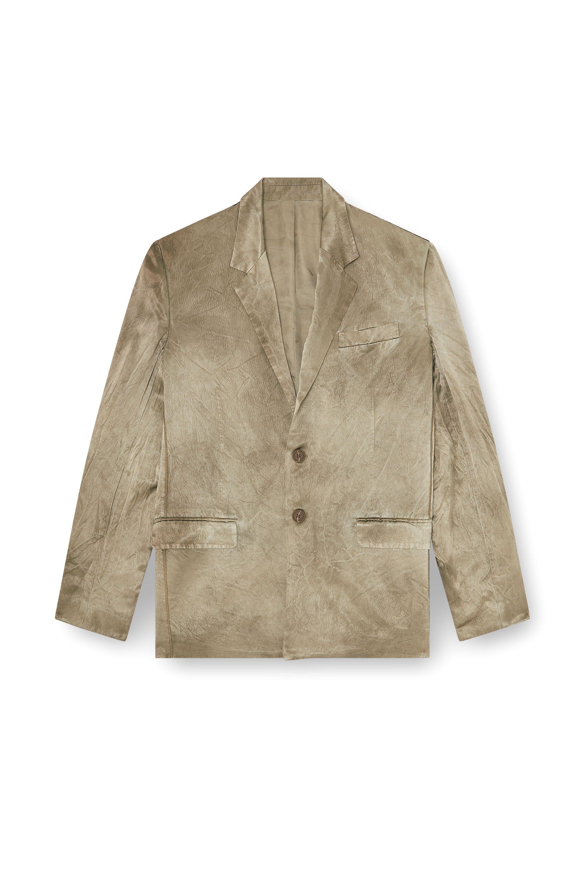 Diesel - J-ANDRE, Man's Blazer in wrinkled satin in Light Brown - 3