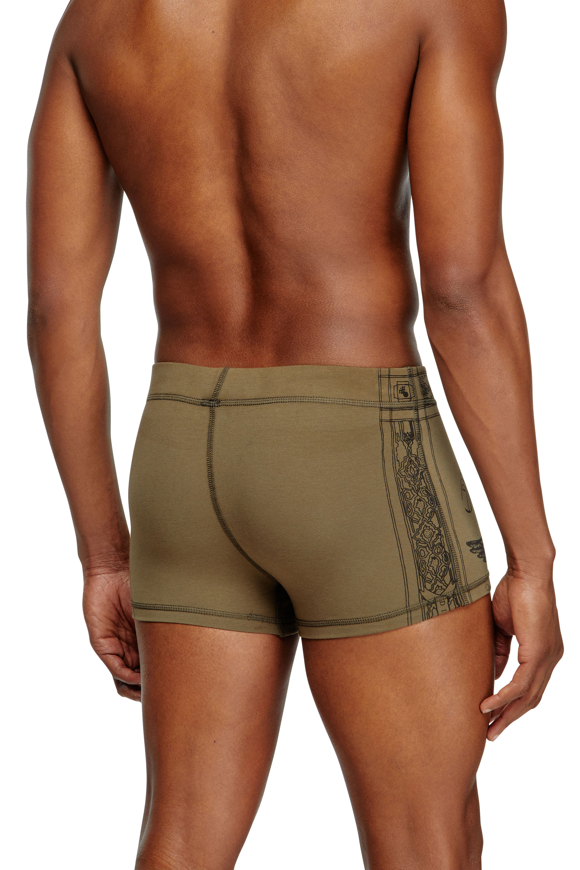 Diesel - DAMIEN-UTLT, Man's Boxer briefs with Phoenix print in Military Green - 2