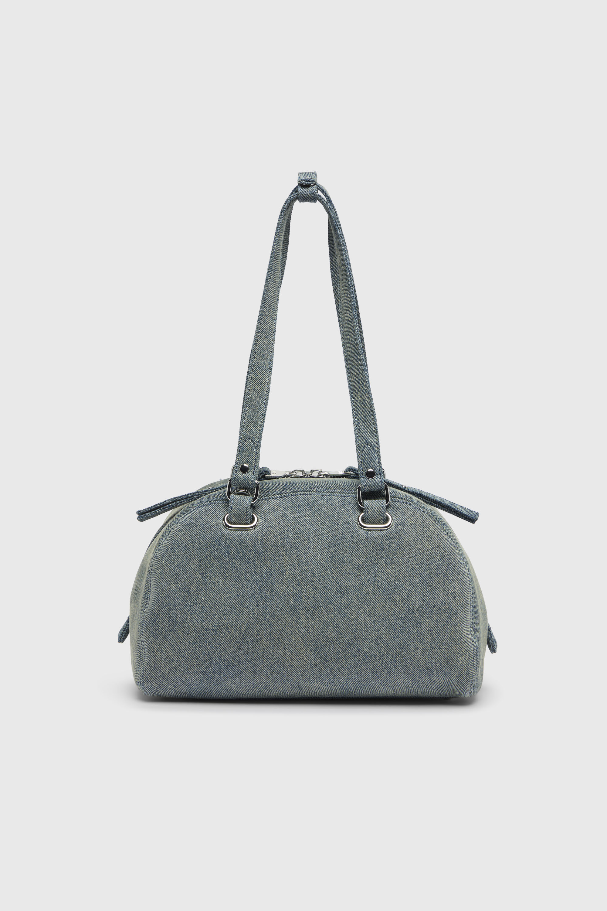 Diesel - 1DR DOME SOFT SHOULDER, Unisex's 1DR Dome-Shoulder bag in denim with Oval D logo in Light Blue - 3