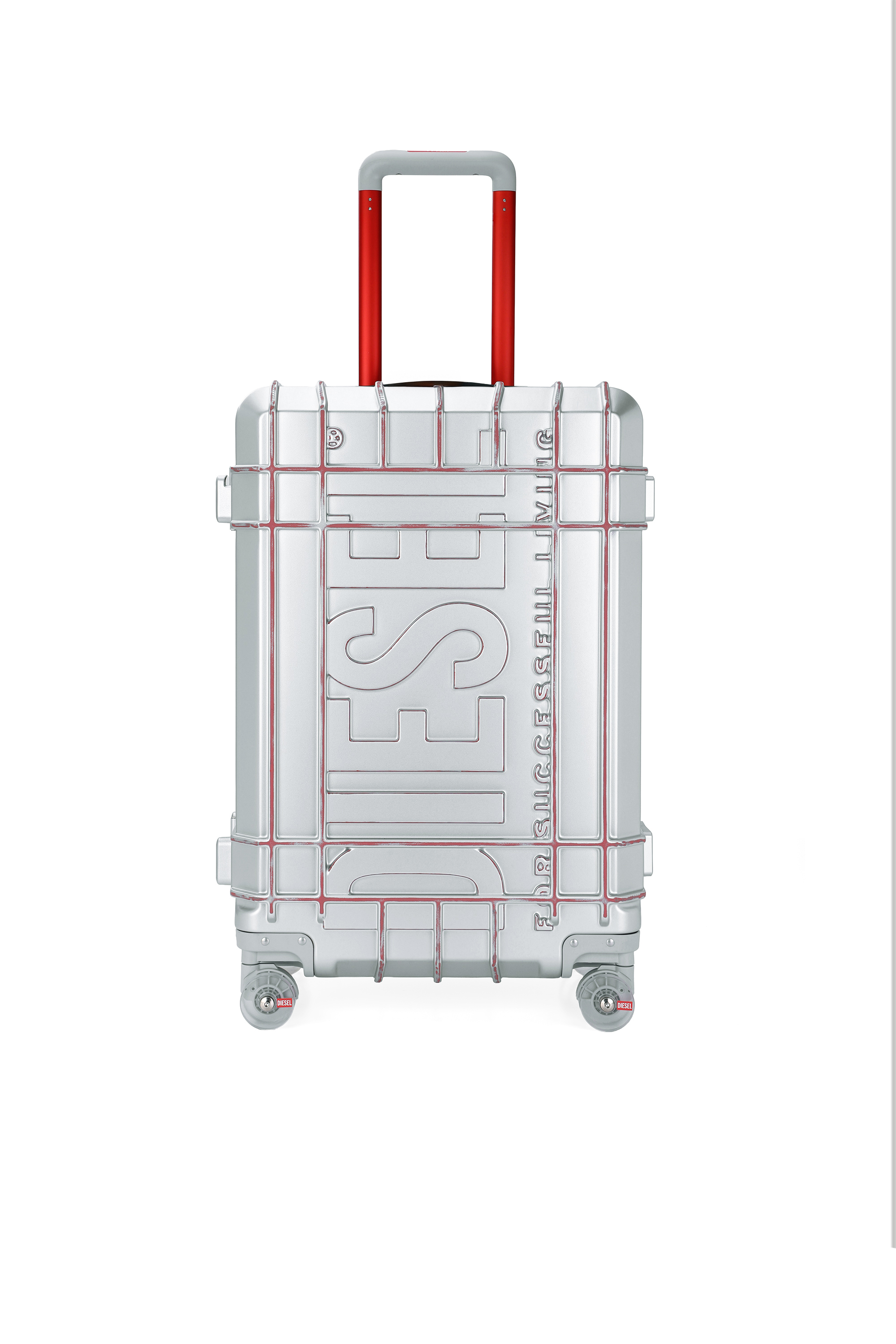 Diesel - DIESEL PC STRONG IMAGE TROLLEY- DSL003, Unisex's Rugged carry‑on suitcase 24" in Silver - 1