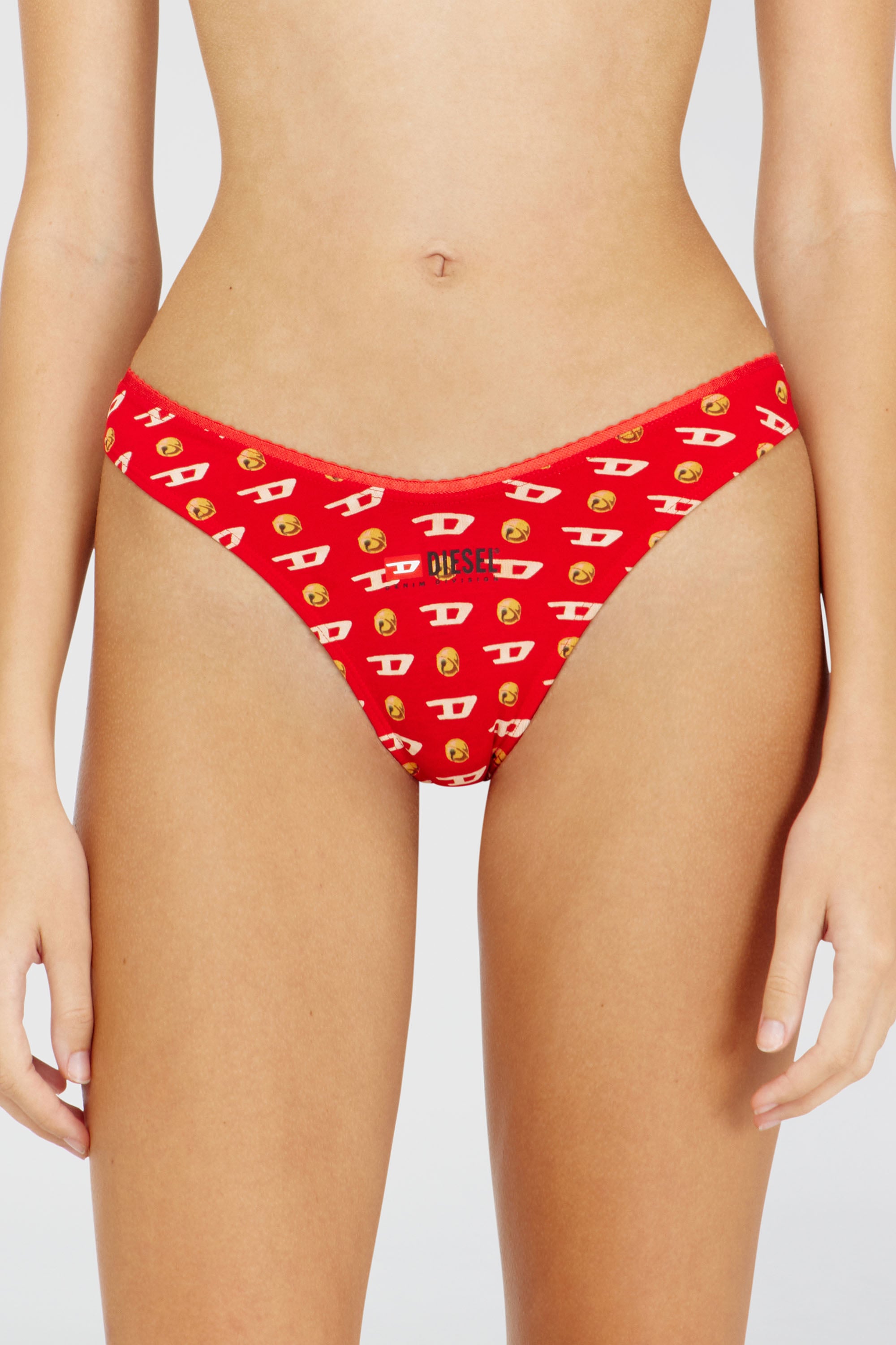 Diesel - PUNCHY-GFT-3PACK, Woman's Three-pack cheeky briefs with Christmas print in Red/Black - 1