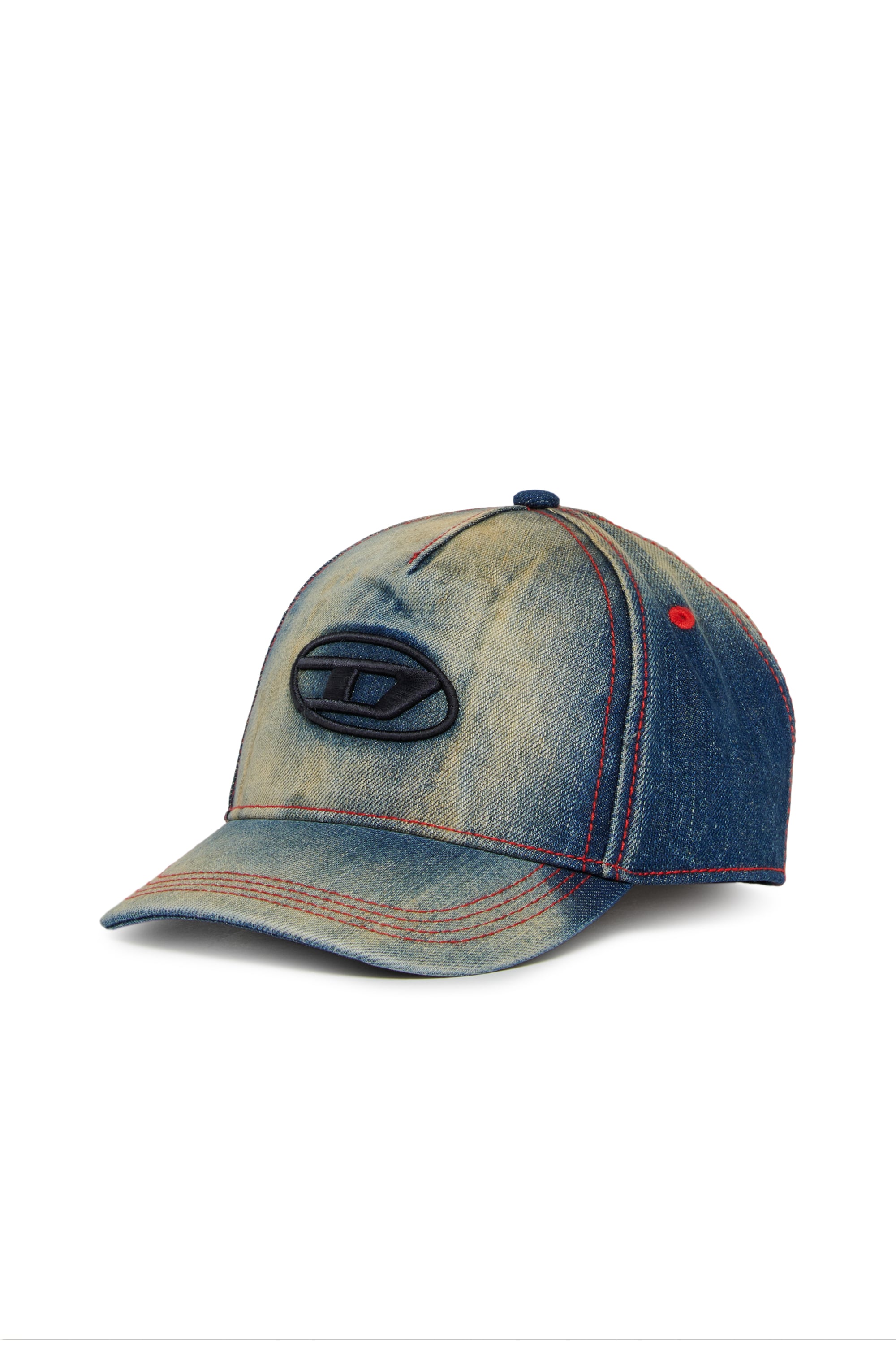 Diesel - FIMEN, Unisex's Baseball cap in faded denim with Oval D embroidery in Medium blue - 1