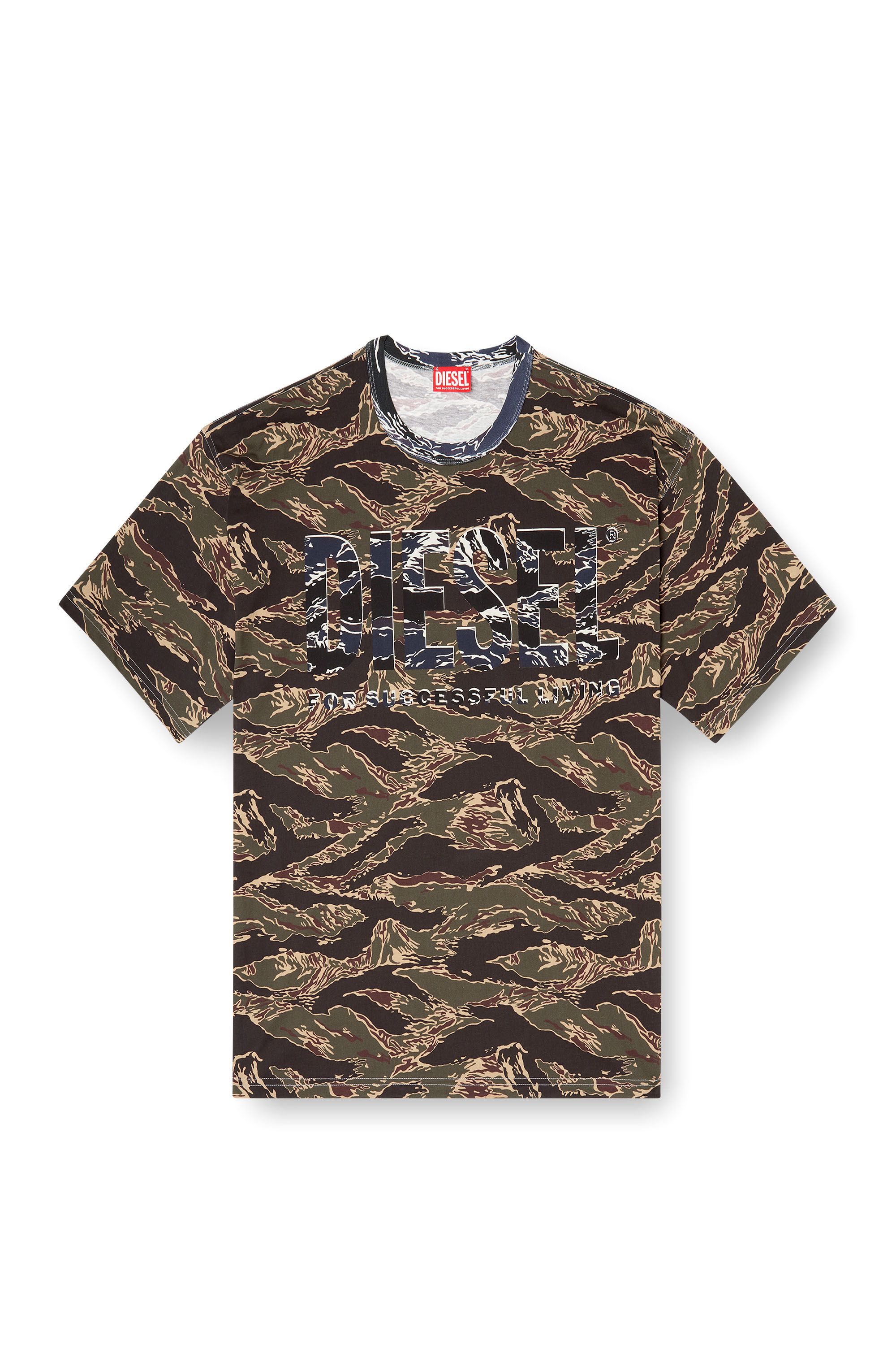 Diesel - T-BOXT-T22, Man's Camo T-shirt with camo logo in Military Green - 3