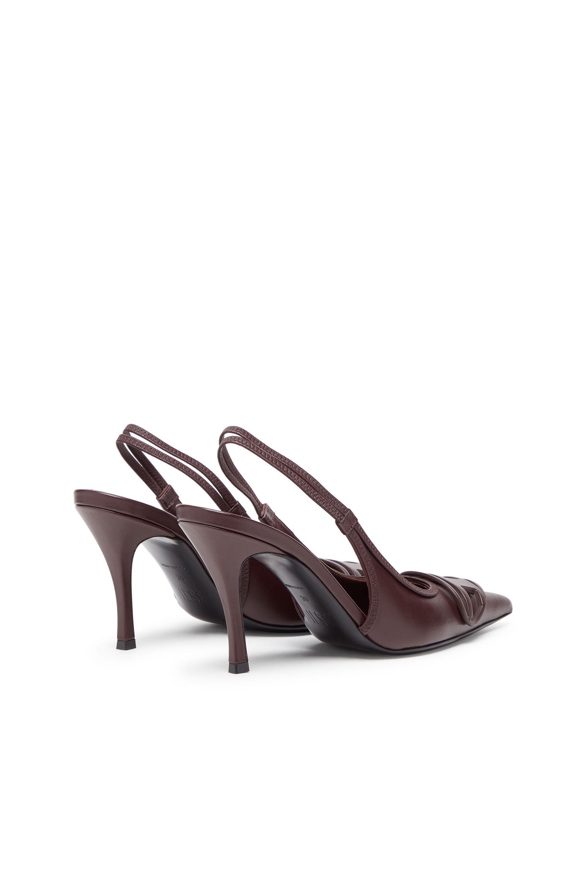 Diesel - D-VENUS SB, Woman's D-Venus-Burgundy slingback pumps in nappa leather in Burgundy - 4