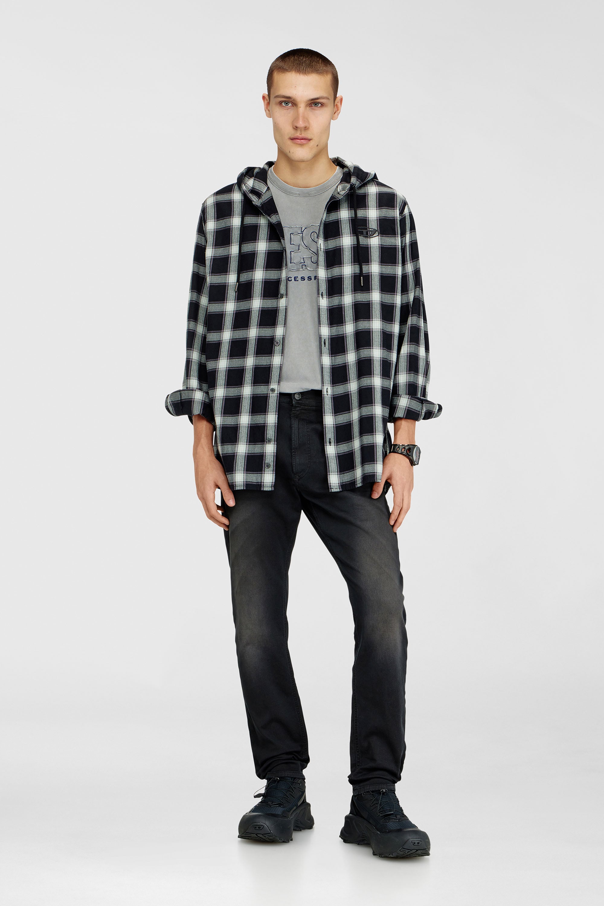 Diesel - Man's Regular 2032 D-Krooley-BW Joggjeans&reg; 0670M, Black - 1