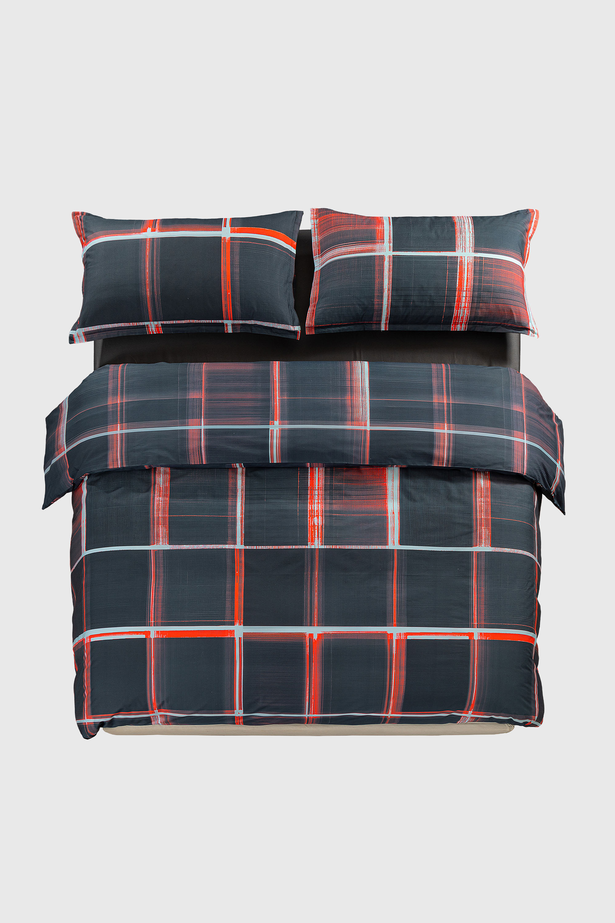 1016331 PSYCHEDELIC CHECKS DARK  DUVET C