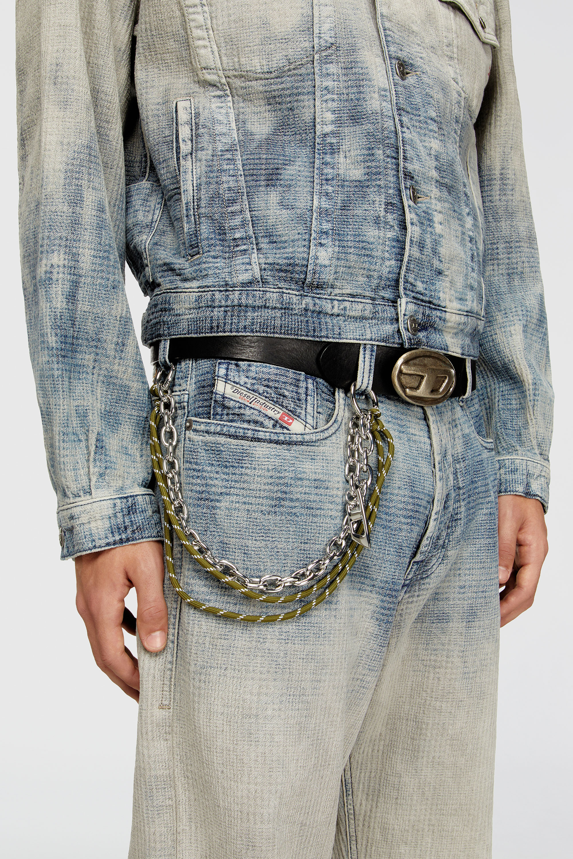 Diesel - CHAIN-D L, Unisex's Charm in chain and rope in Silver/Green - 3