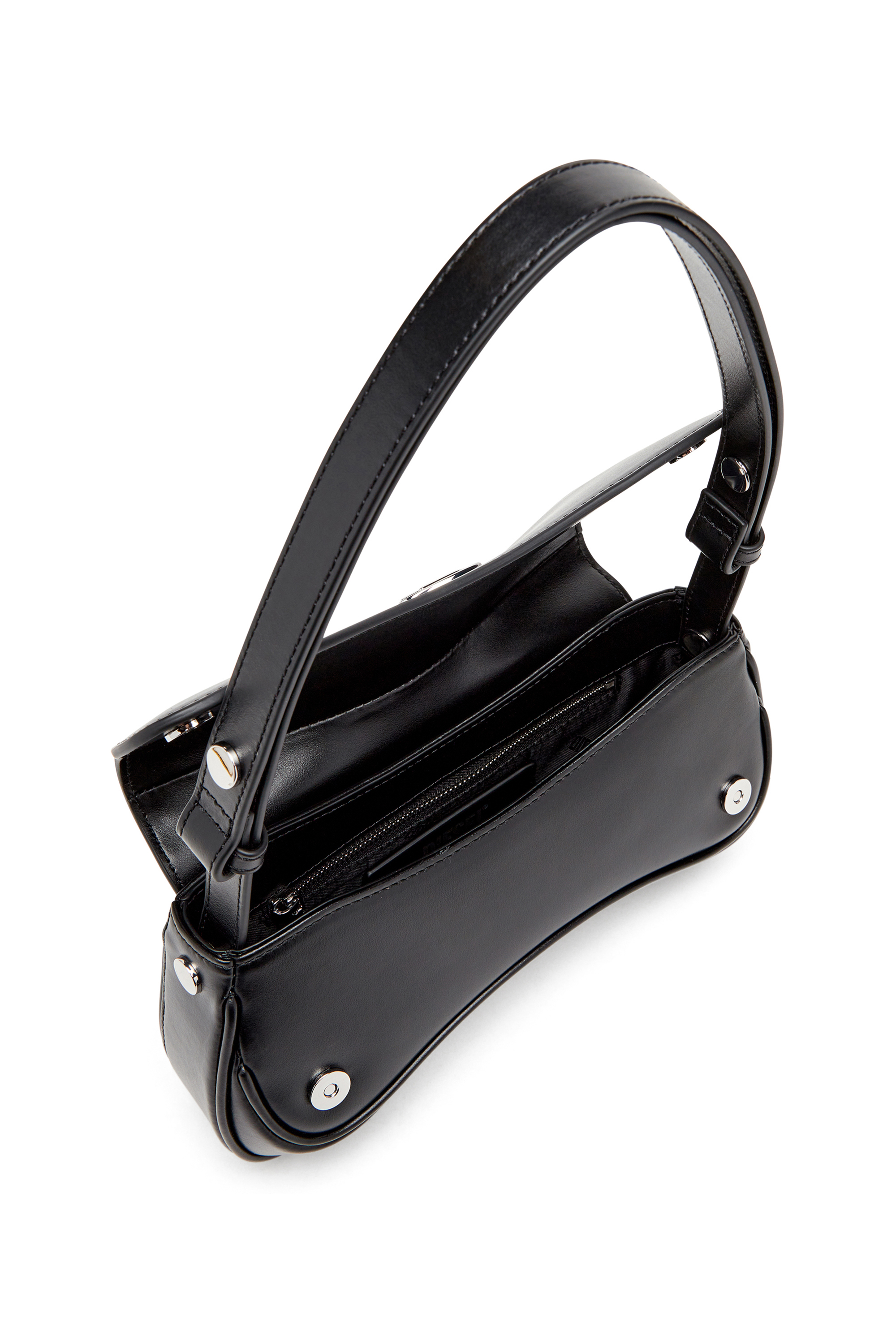 Diesel - PLAY CLUTCH, Woman's Semi gloss leather shoulder bag in Black - 4