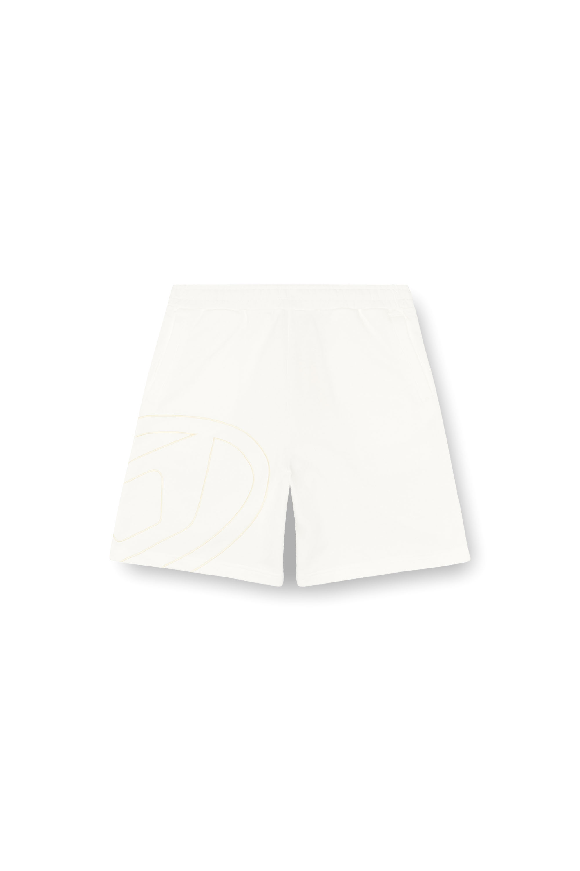 Diesel - P-CROW-MEGOVAL, Man's Sweat shorts with maxi D logo in White - 3