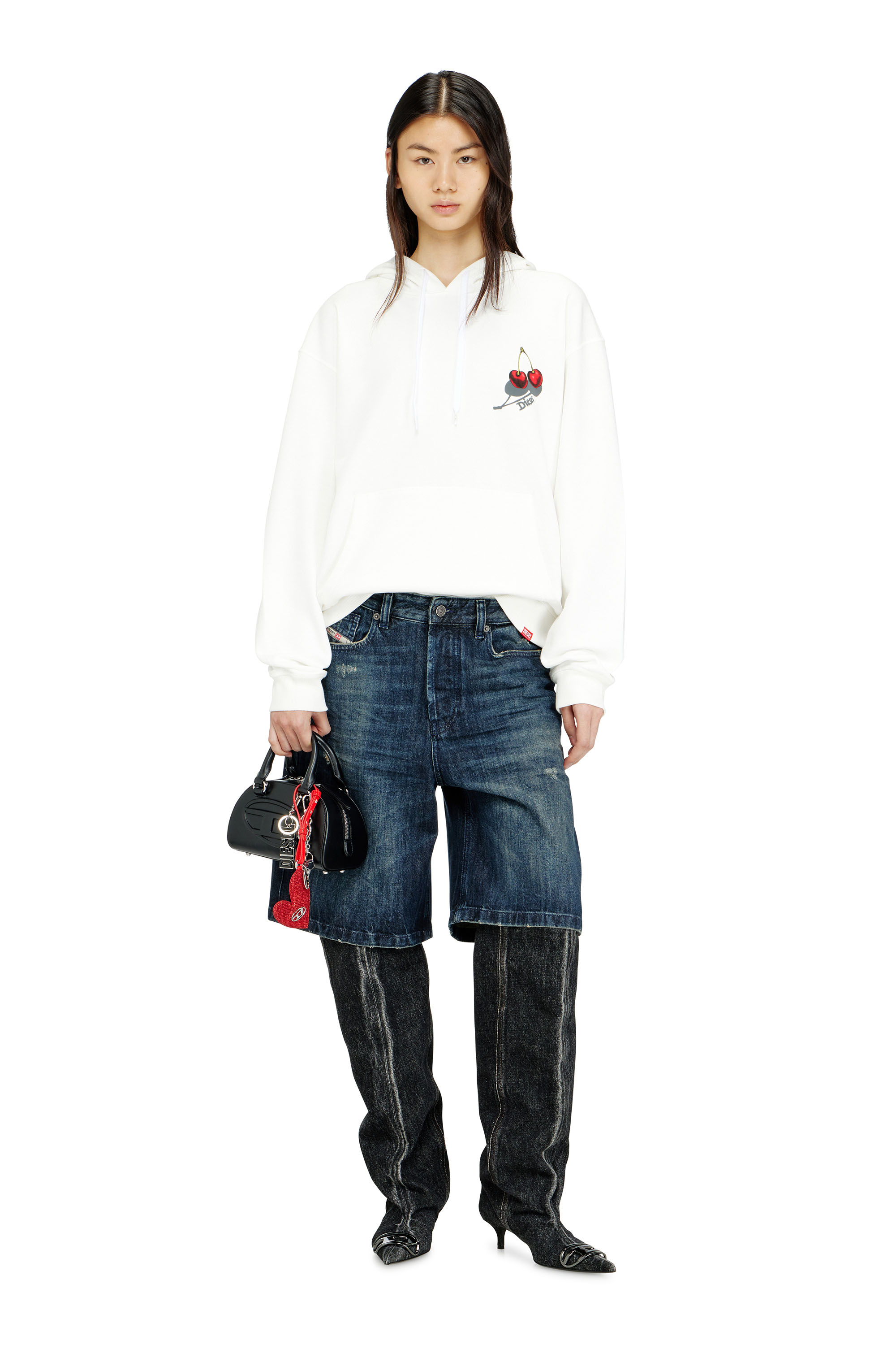 Diesel - SV-S-NORM-HOOD-CHER, Unisex's Hoodie in cotton with cherry graphic in White - 4