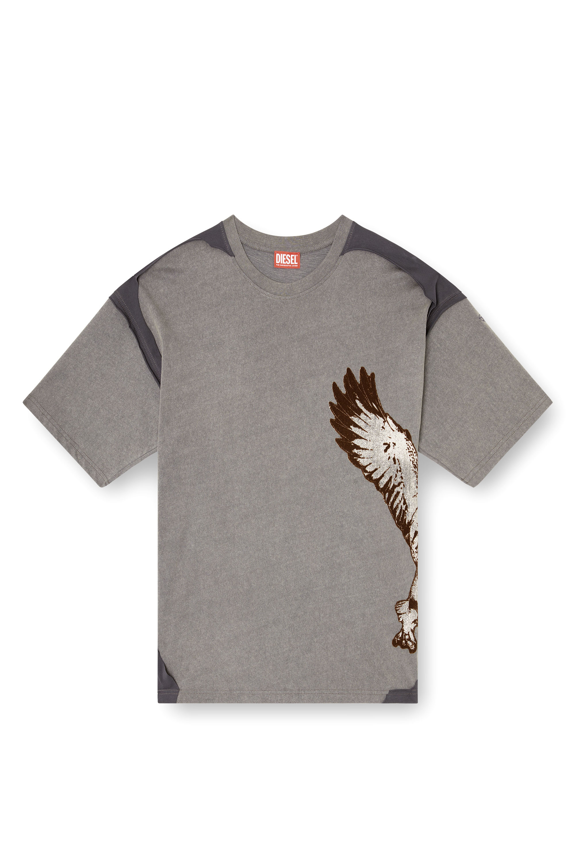 T-BOXT-PEELOFF, Grey Diesel - T-BOXT-PEELOFF, Man's Peel-off T-shirt with eagle print in Grey - 2